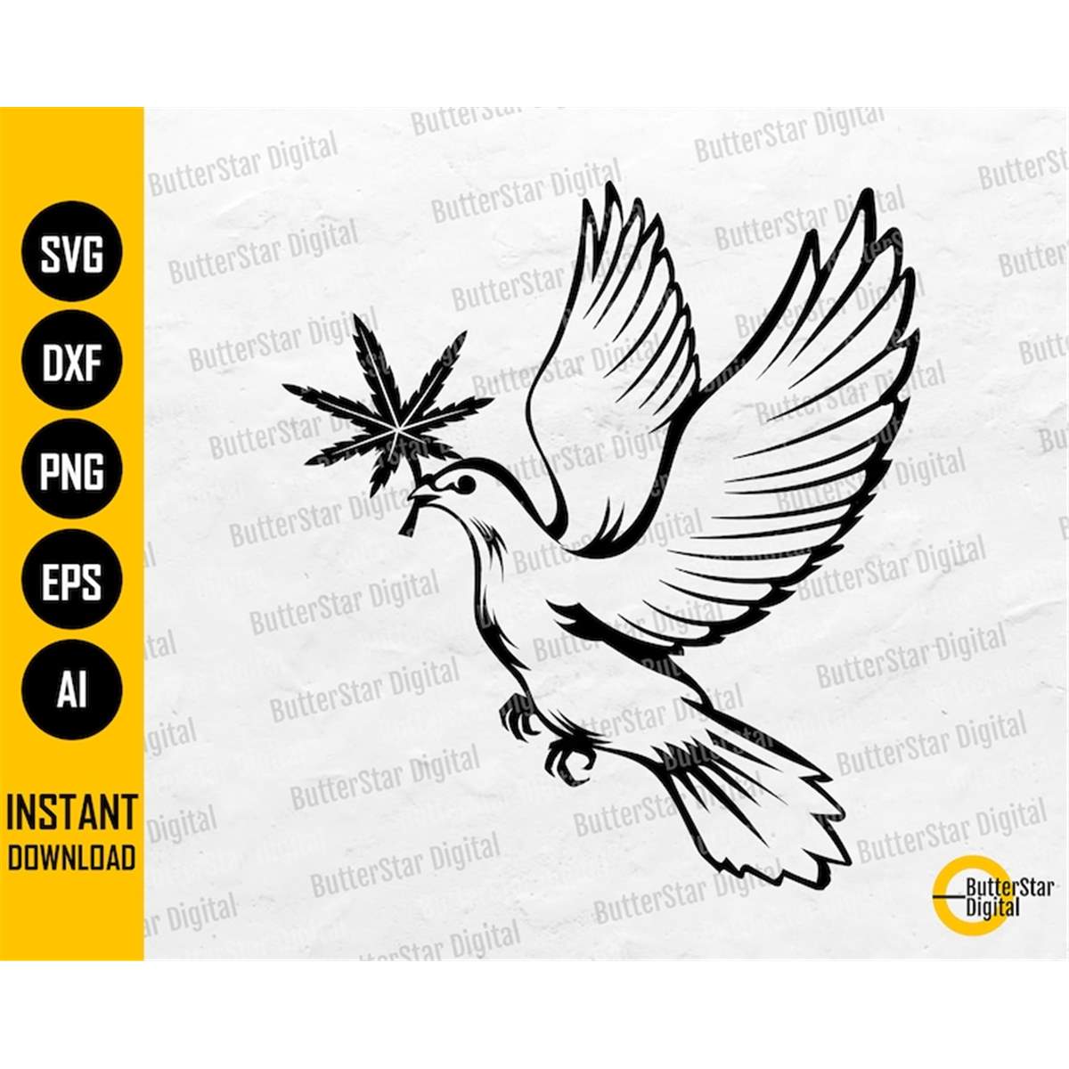 Cannabis Bird SVG Marijuana SVG Weed SVG 420 Pot Hemp Inspire