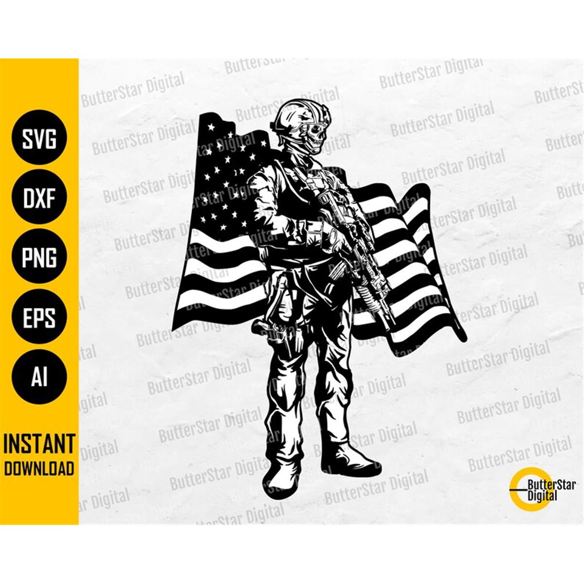 American Soldier Skeleton Svg | US Military Svg | US Army Ve - Inspire ...