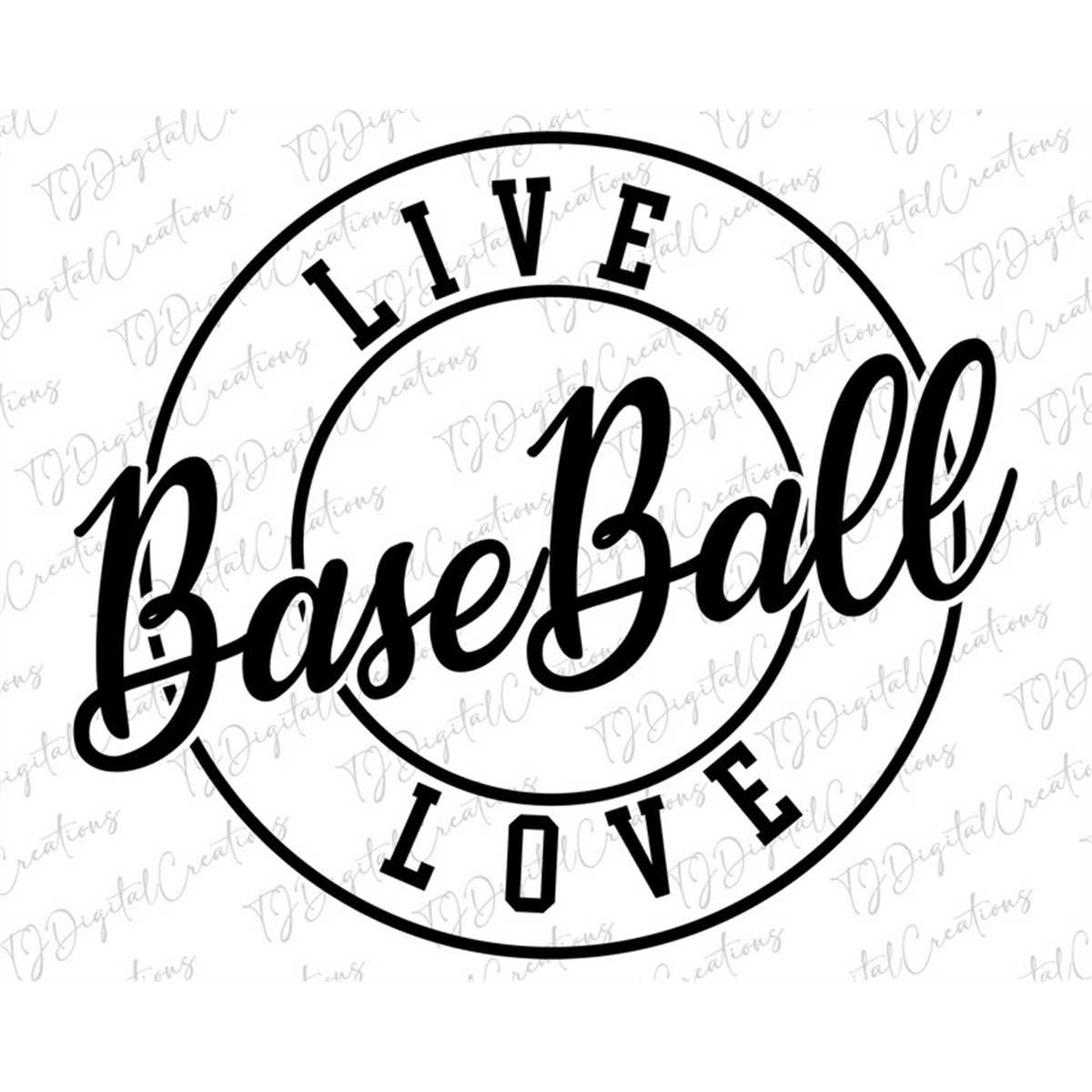 Live Love Baseball Svg, Baseball Svg, Baseball Love Svg, Dig Inspire