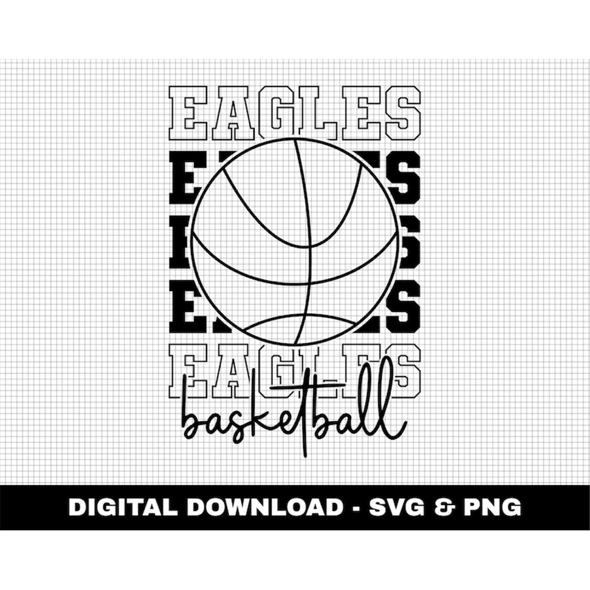 Eagles Basketball Svg, Stacked Svg, Basketball Svg, Basketba Inspire