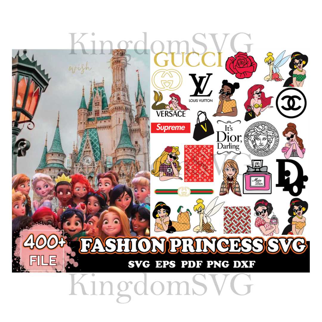 400 Fashion Princess Svg, Disney Svg, Princess Svg - Inspire Uplift