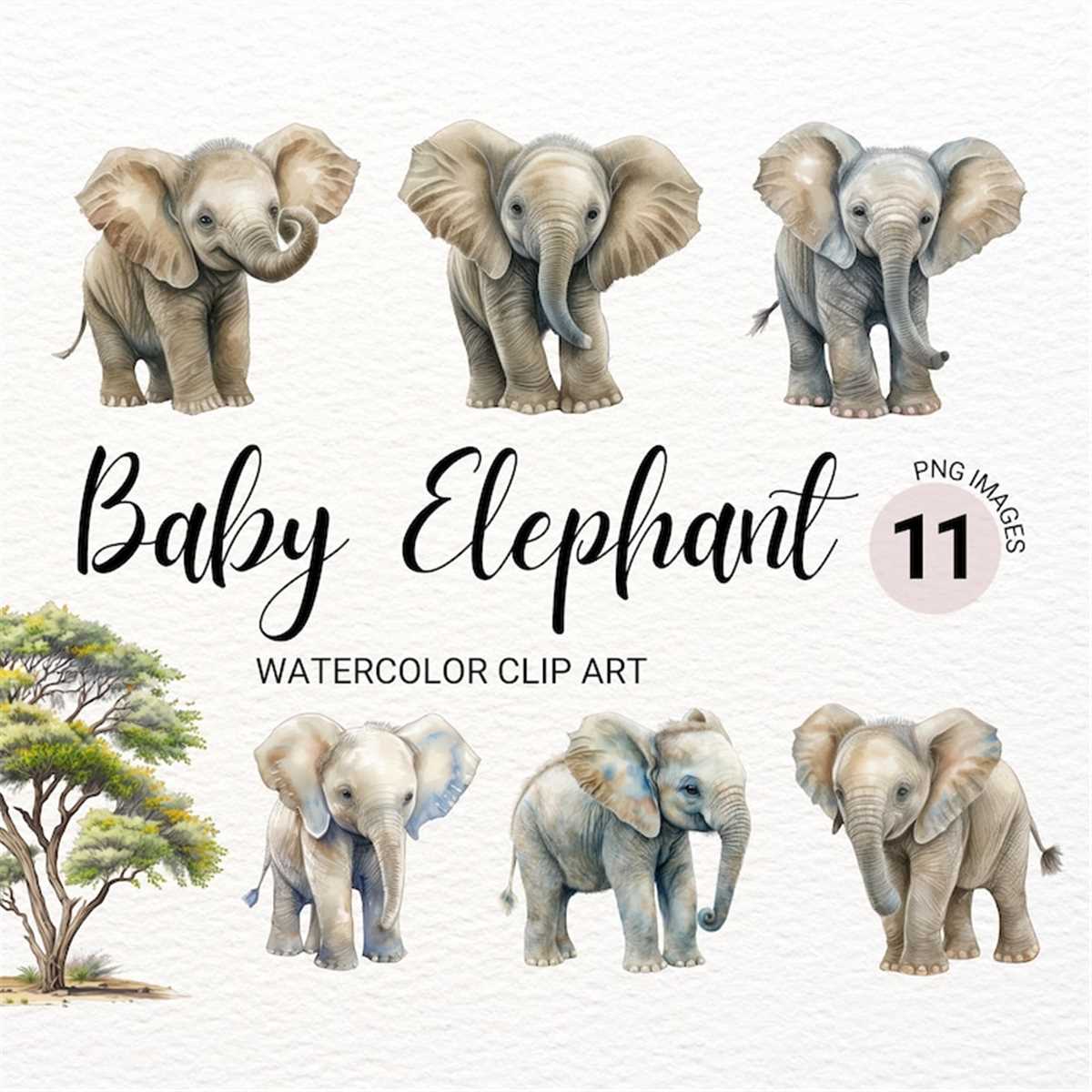 Baby Elephant PNG | Baby Animals Clipart | Watercolor Elepha | Inspire ...