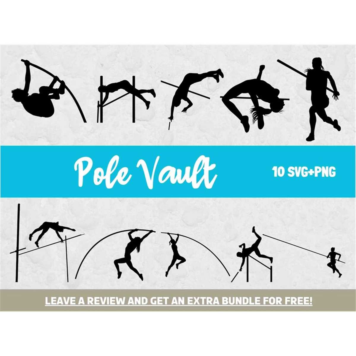 Pole Vault Silhouette Svg Bundle, SVG Files for Cricut, Pole Inspire