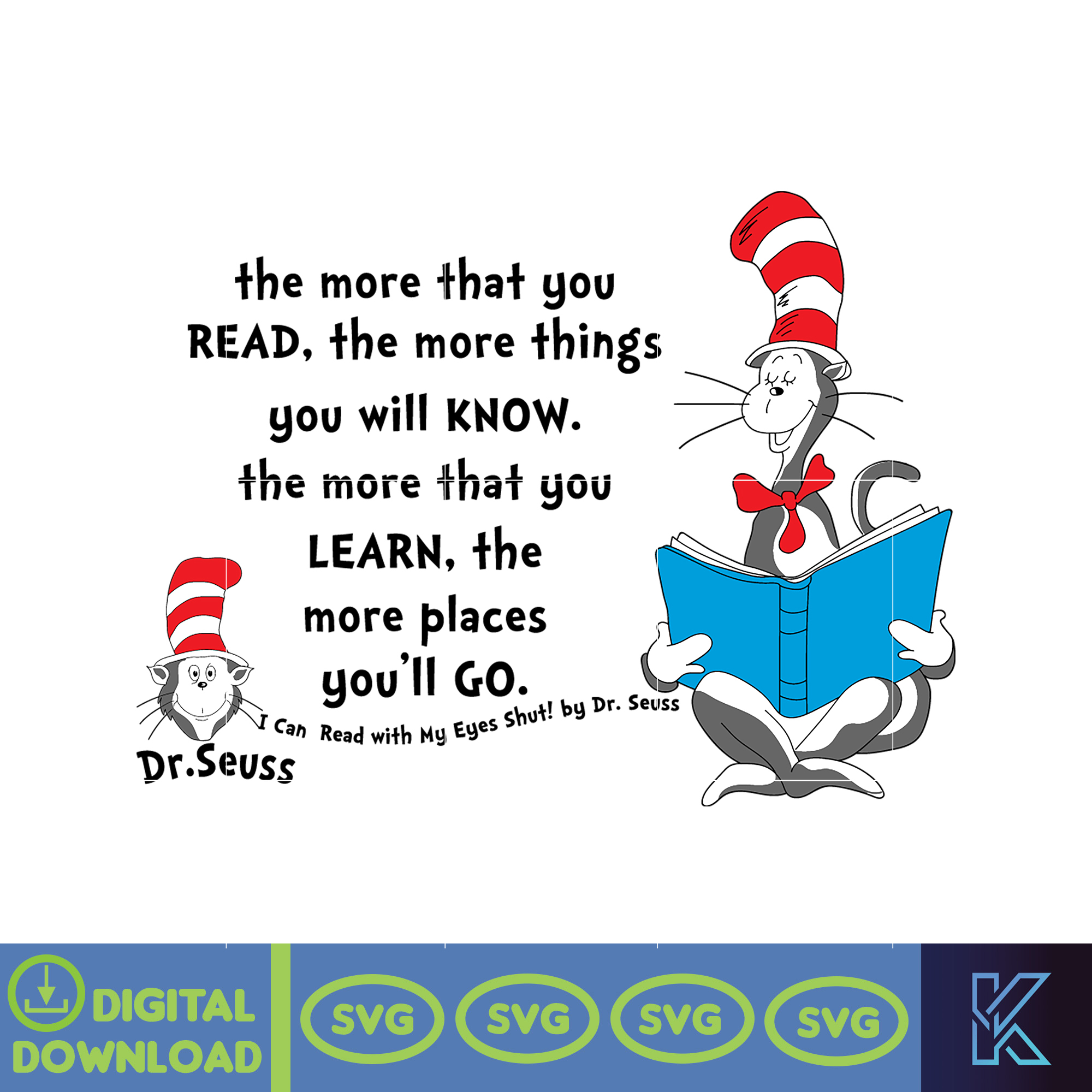 Dr Seuss Svg Layered Item, Dr. Seuss Quotes Cat In The Hat S - Inspire ...