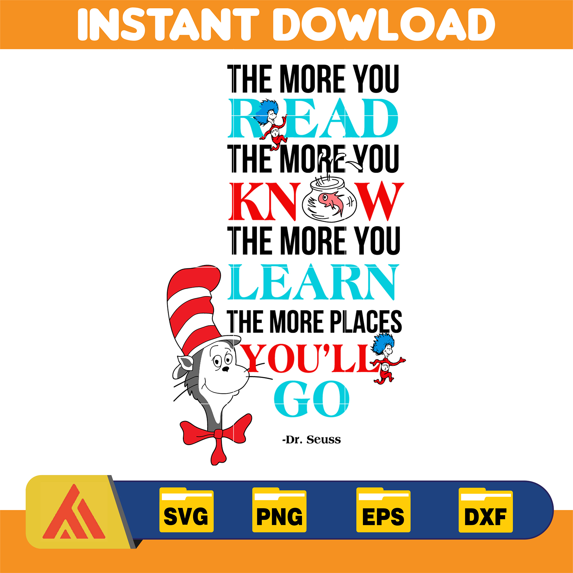Dr Seuss Svg Layered Item, Dr. Seuss Quotes Cat In The Hat S - Inspire ...