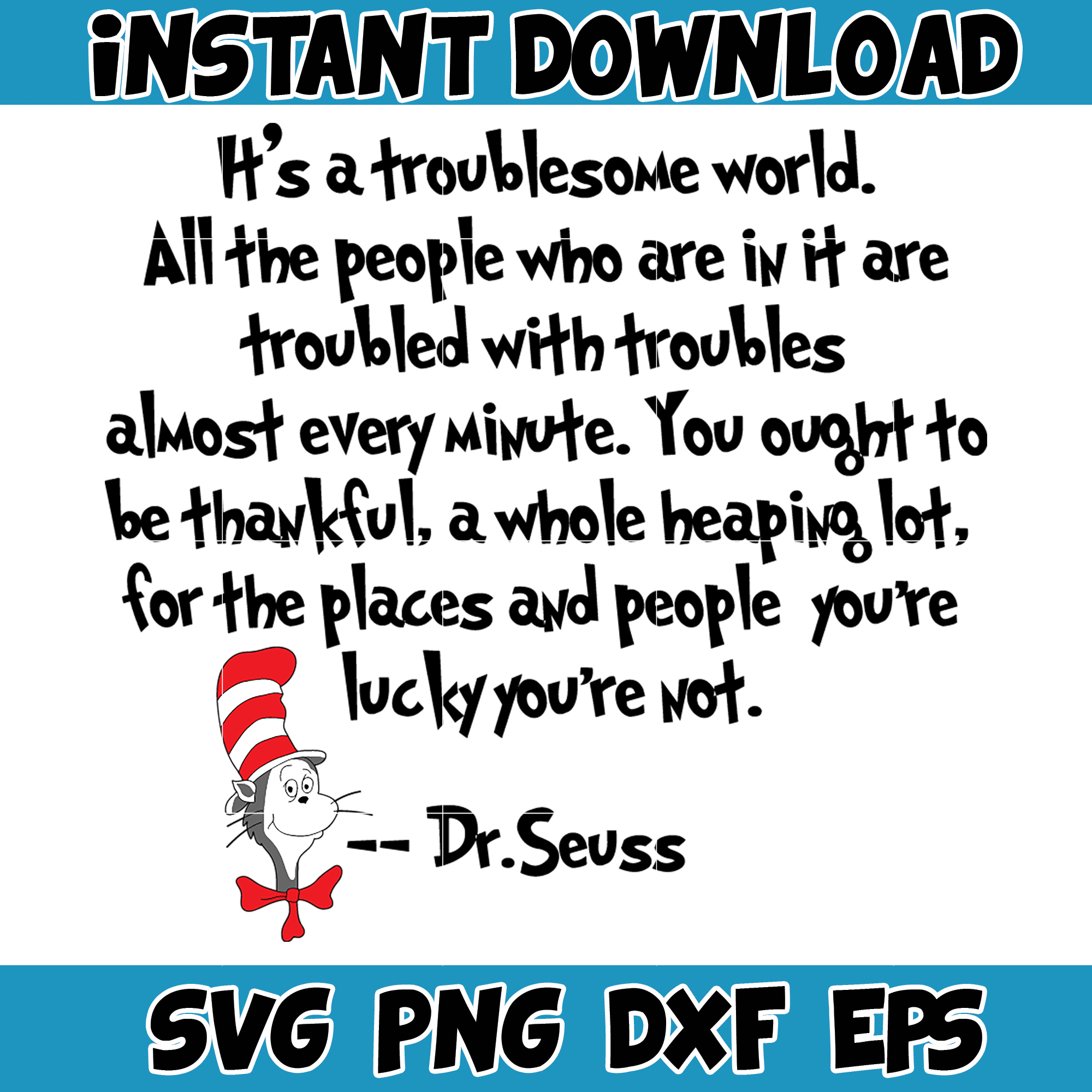 Dr Seuss Svg Layered Item, Dr. Seuss Quotes Cat In The Hat S - Inspire ...