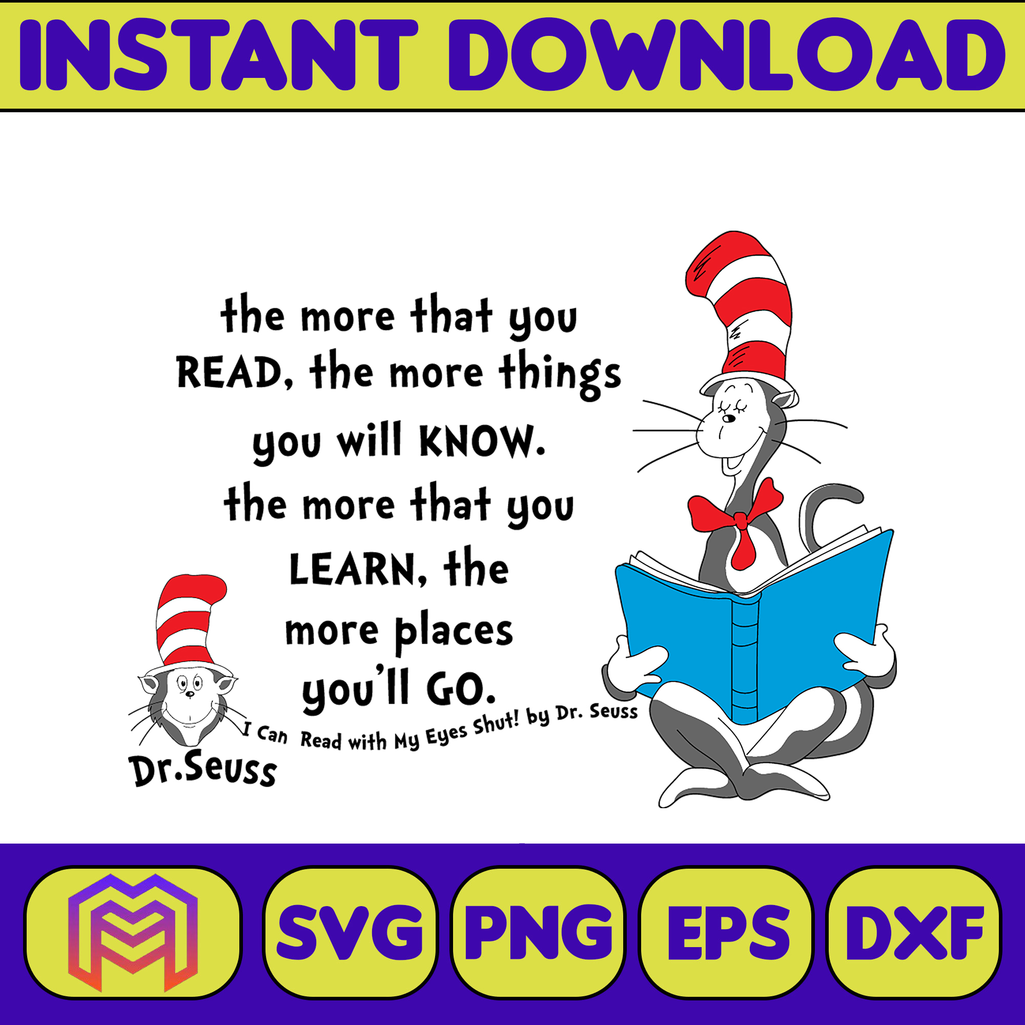 Dr Seuss Svg Layered Item, Dr. Seuss Quotes Cat In The Hat S - Inspire ...