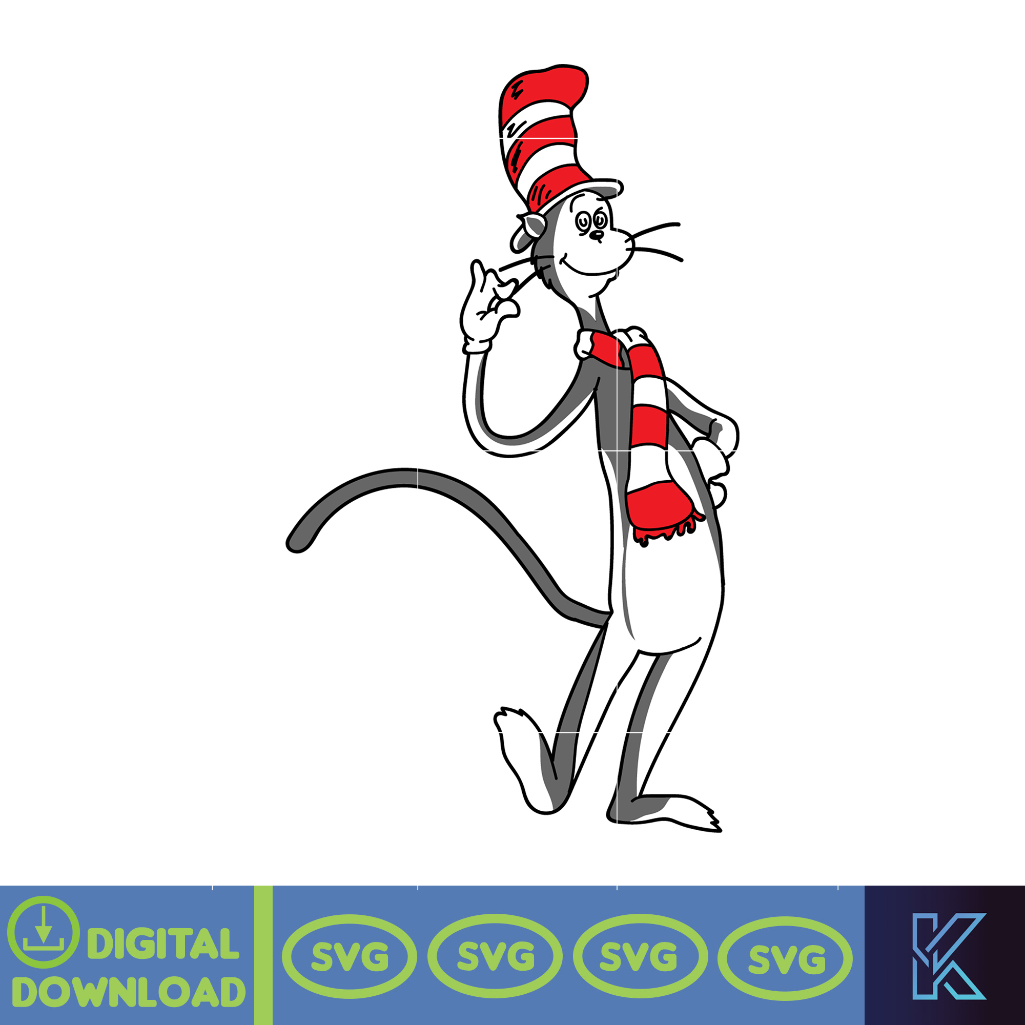 Transparent Dr Seuss Cat Seuss Cat In The Hat Cat Walk Wall Decal