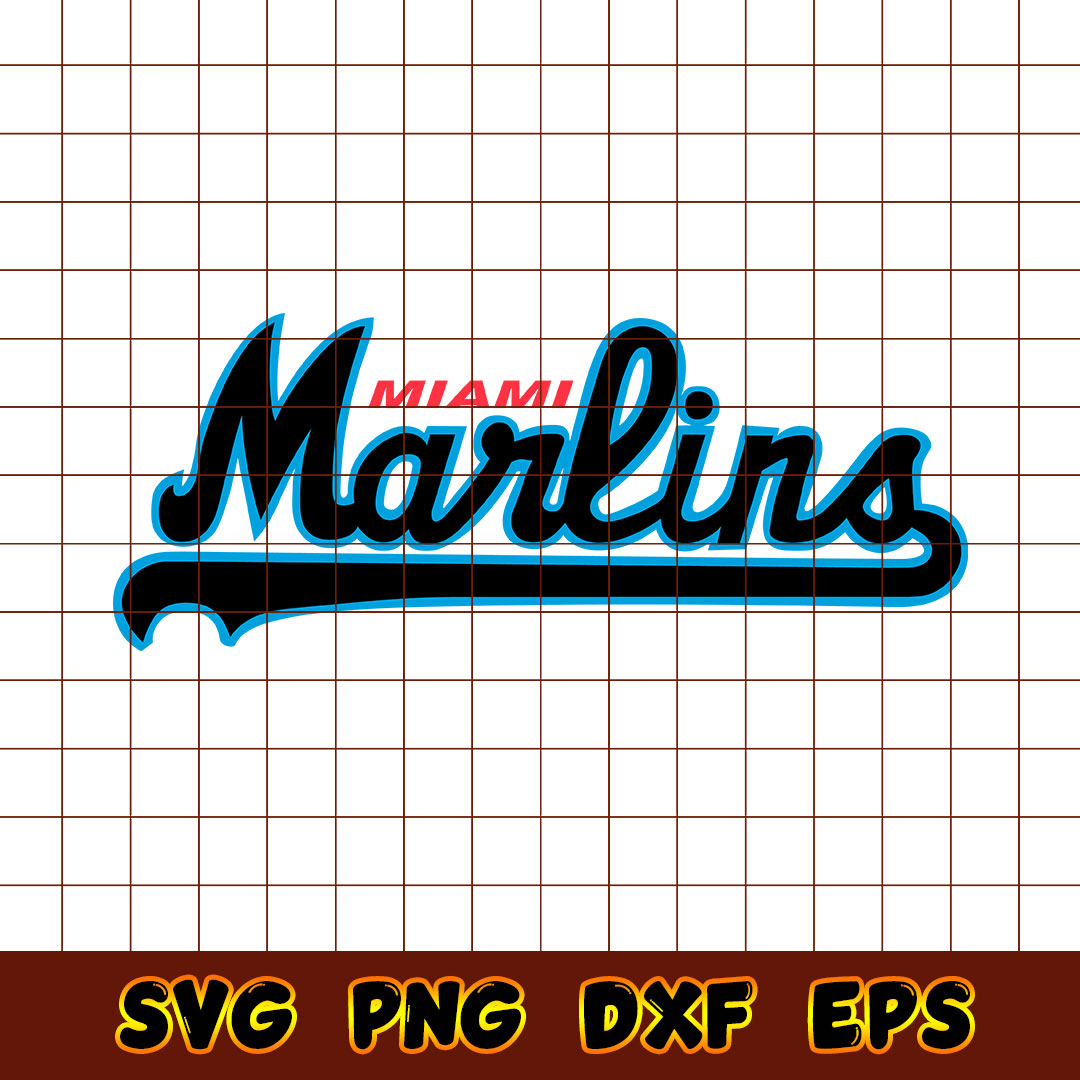 Miami Marlins Logo Text Svg, Miami Marlins Svg, MLB Logo Svg | Inspire ...