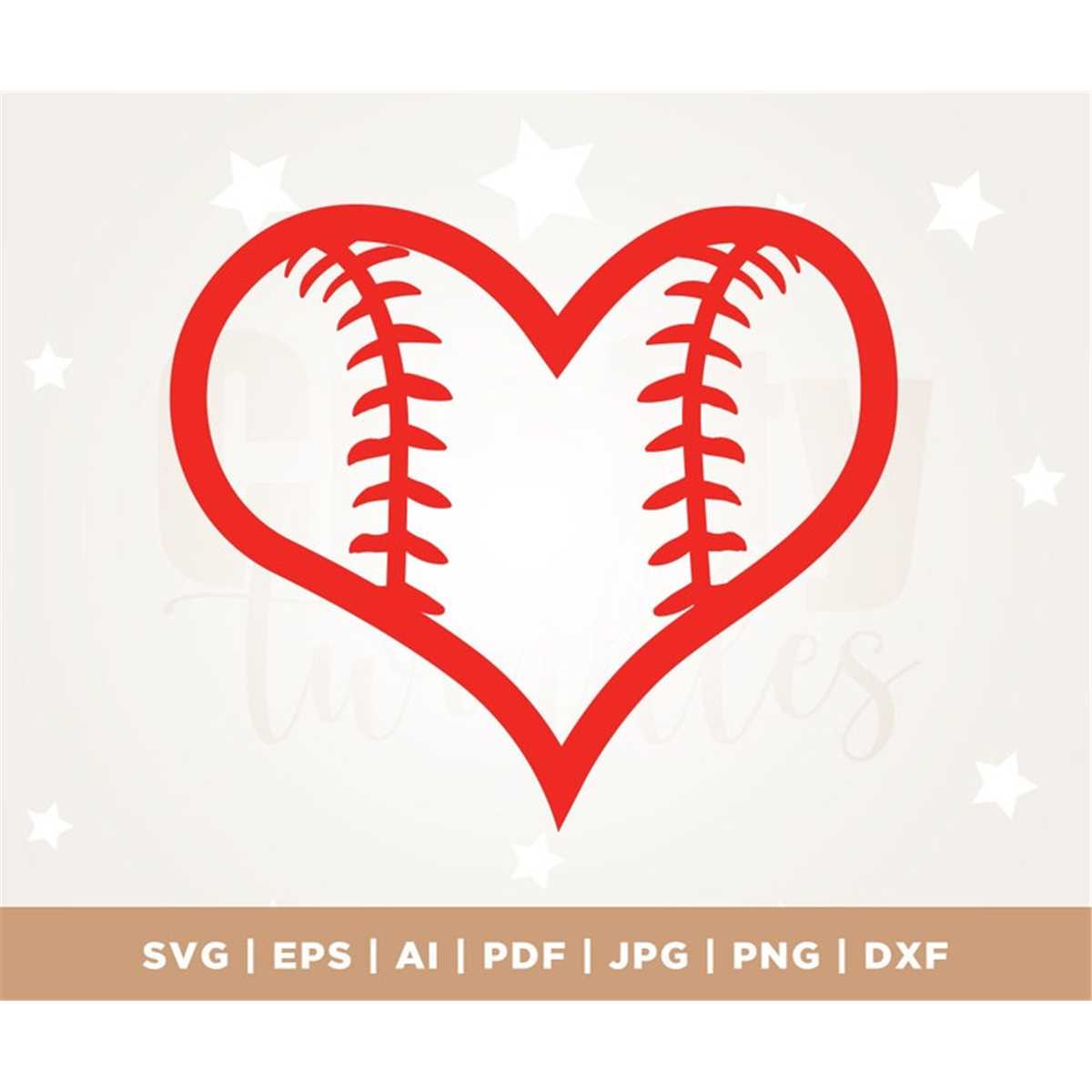 Softball Heart SVG, baseball heart svg, softball heart svg, Inspire