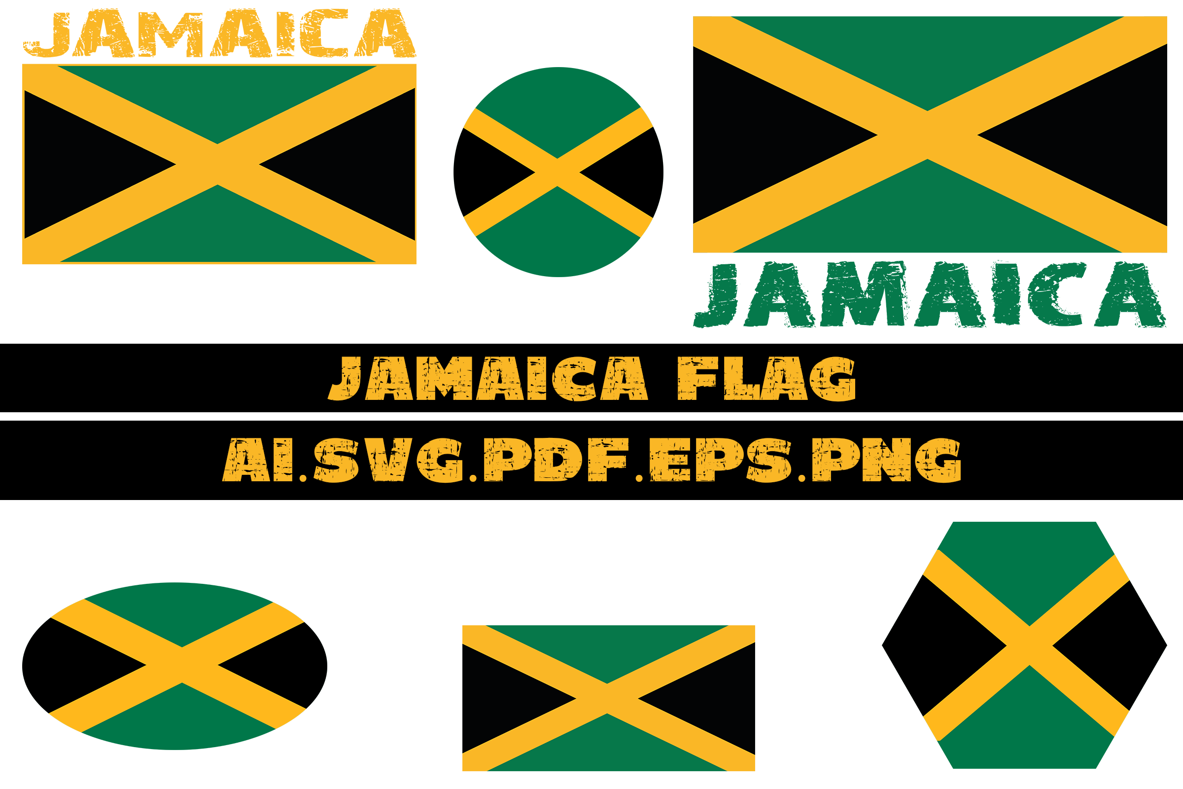 Jamaica Flag and Figure 6 SVG.PNG.PDF.EPS.AI Files Digital D Inspire
