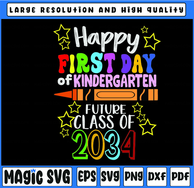 Happy First Day Of Kindergarten svg png, Kindergarten Kids s - Inspire