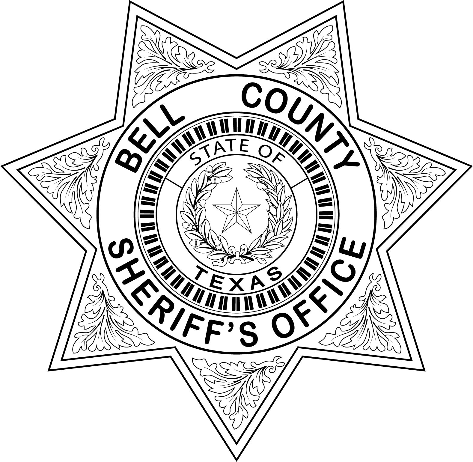 bell County Sheriffs office badge Texas vector file Black wh | Inspire ...