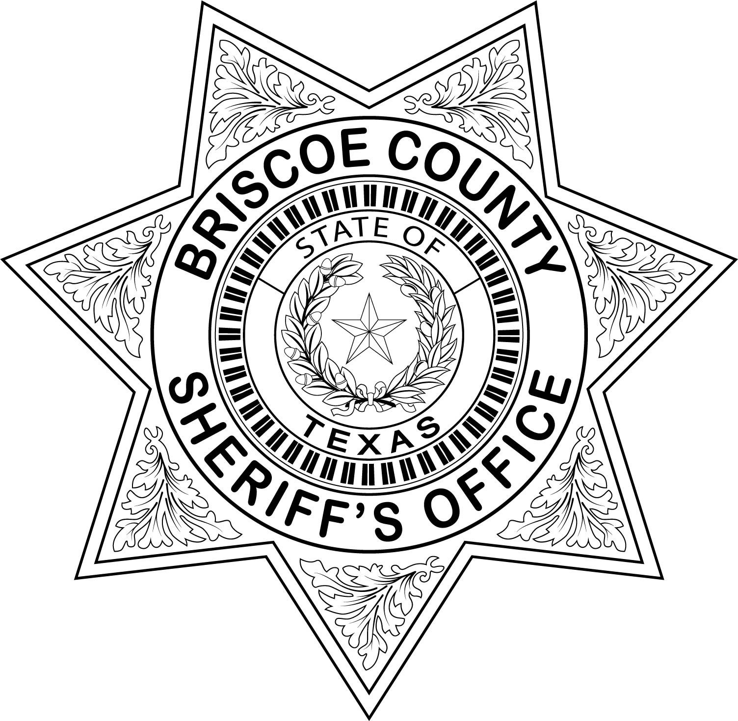 Briscoe County Sheriffs office badge Texas vector file Black Inspire