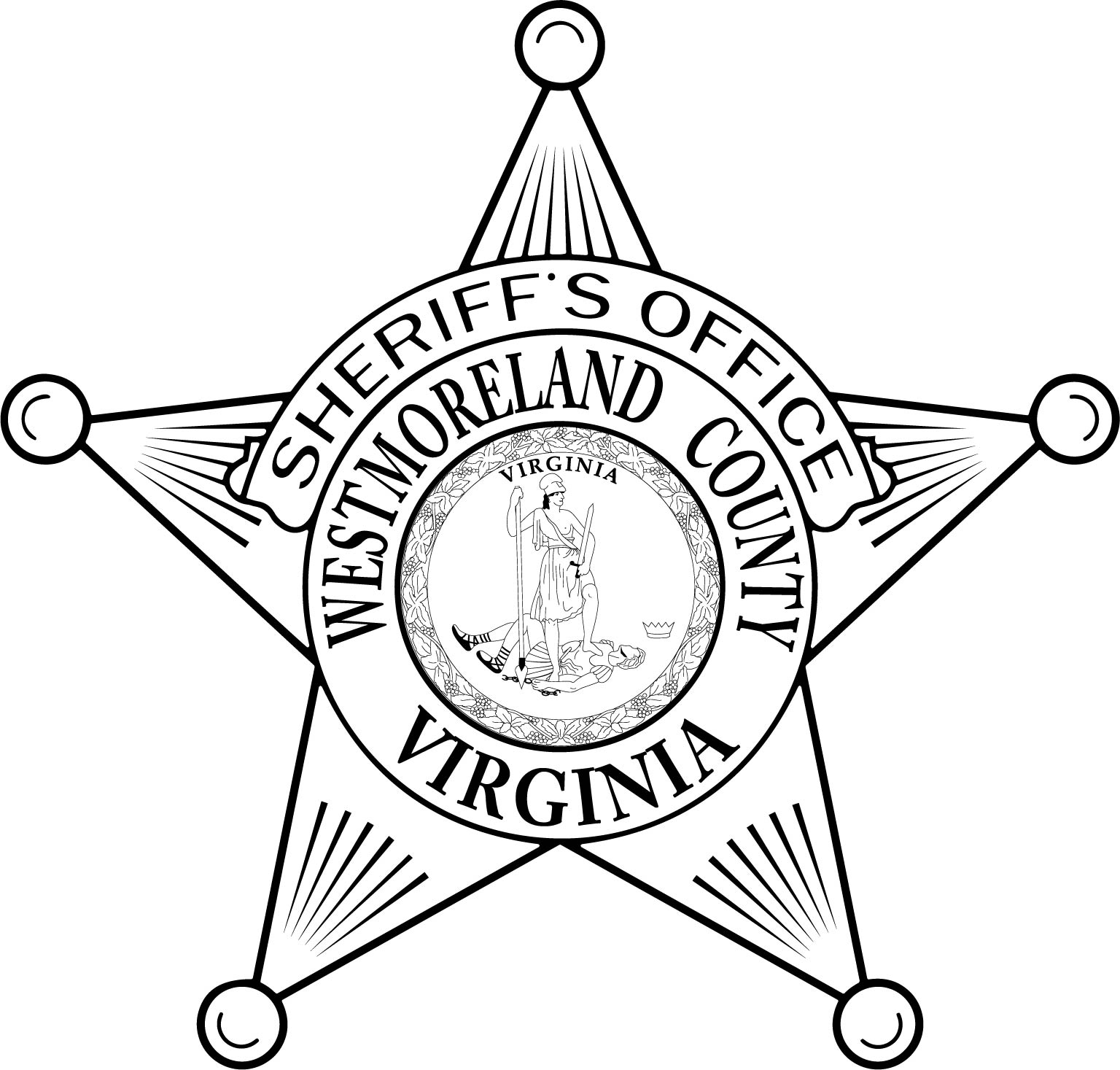 Westmoreland County VA Sheriff's Office Badge vector file Bl Inspire Uplift