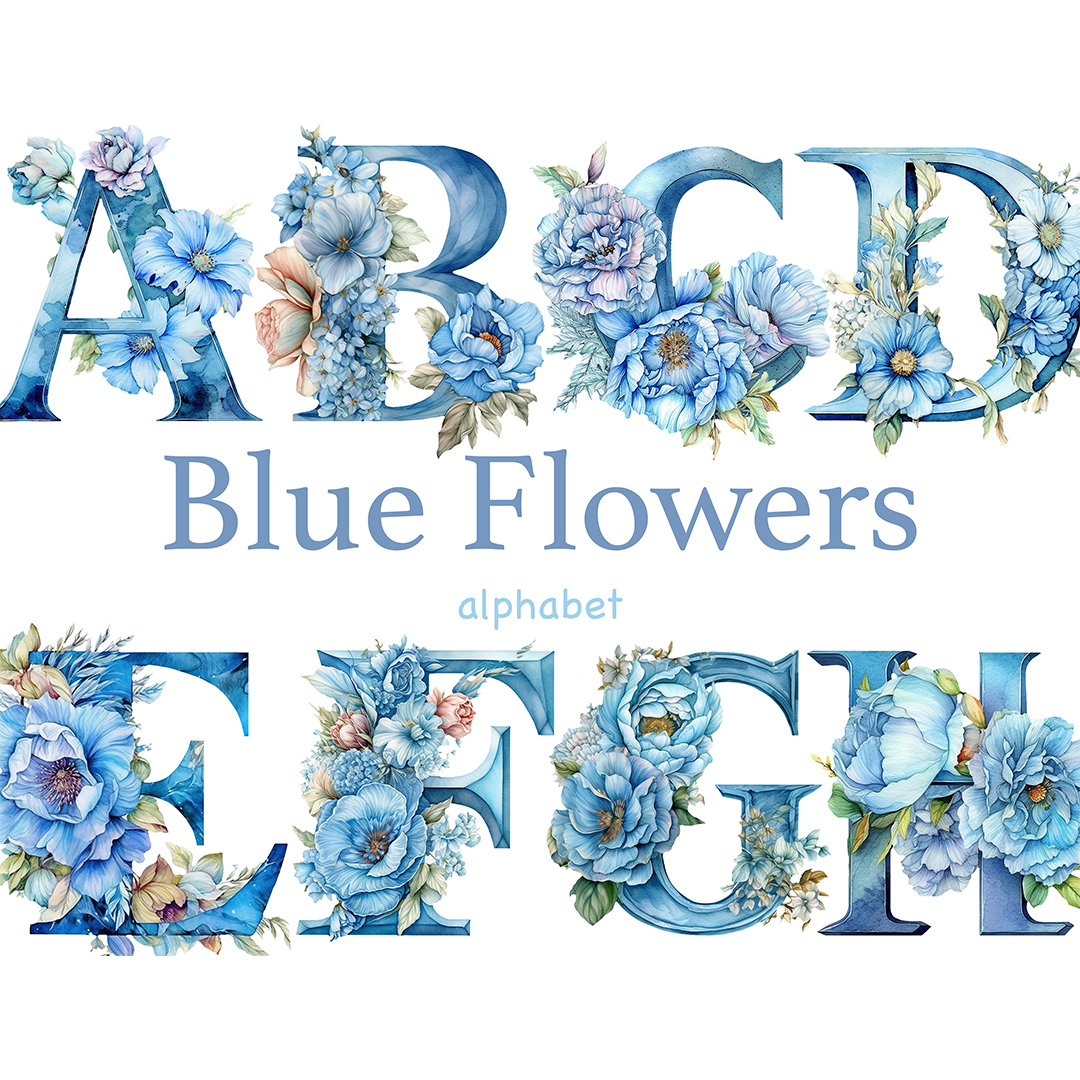 blue flowers clipart - Inspire Uplift