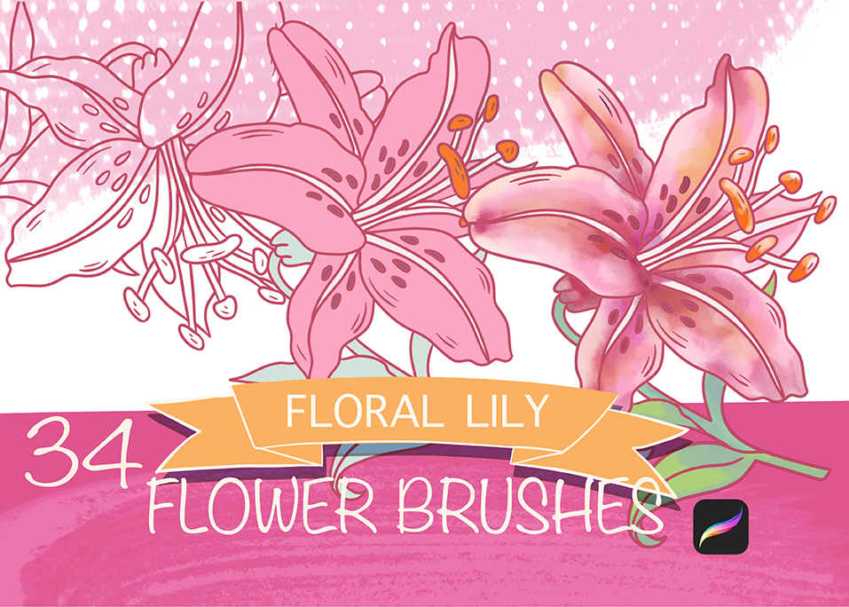 LILY STAMP BRUSHES FOR PROCREATE | Inspire Uplift