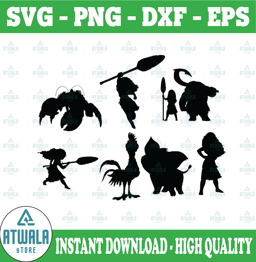 Moana SVG cut files, instant download, printable vector clip | Inspire ...