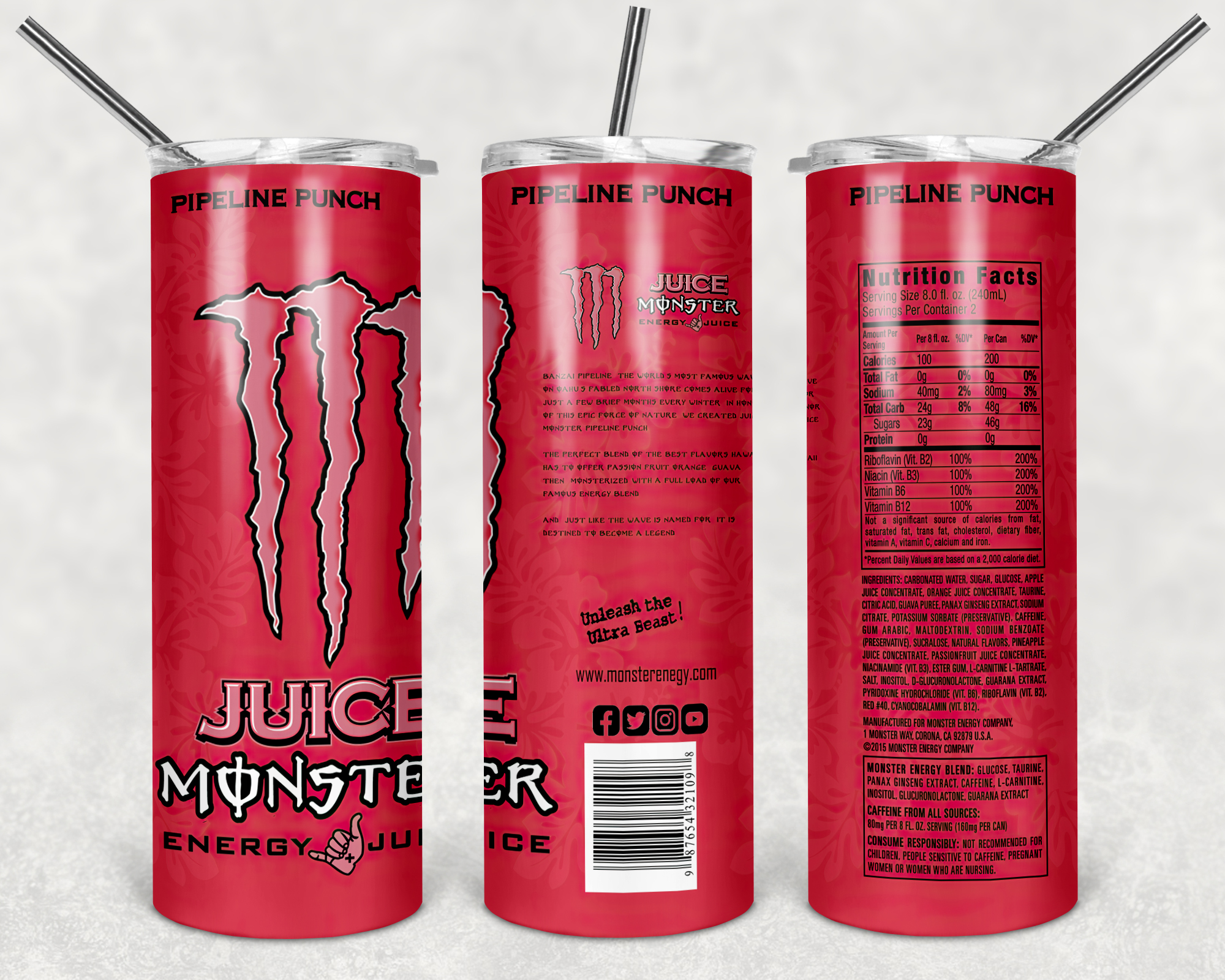 Monster Energy Juice Tumbler Png, Monster Energy Juice 20oz Inspire
