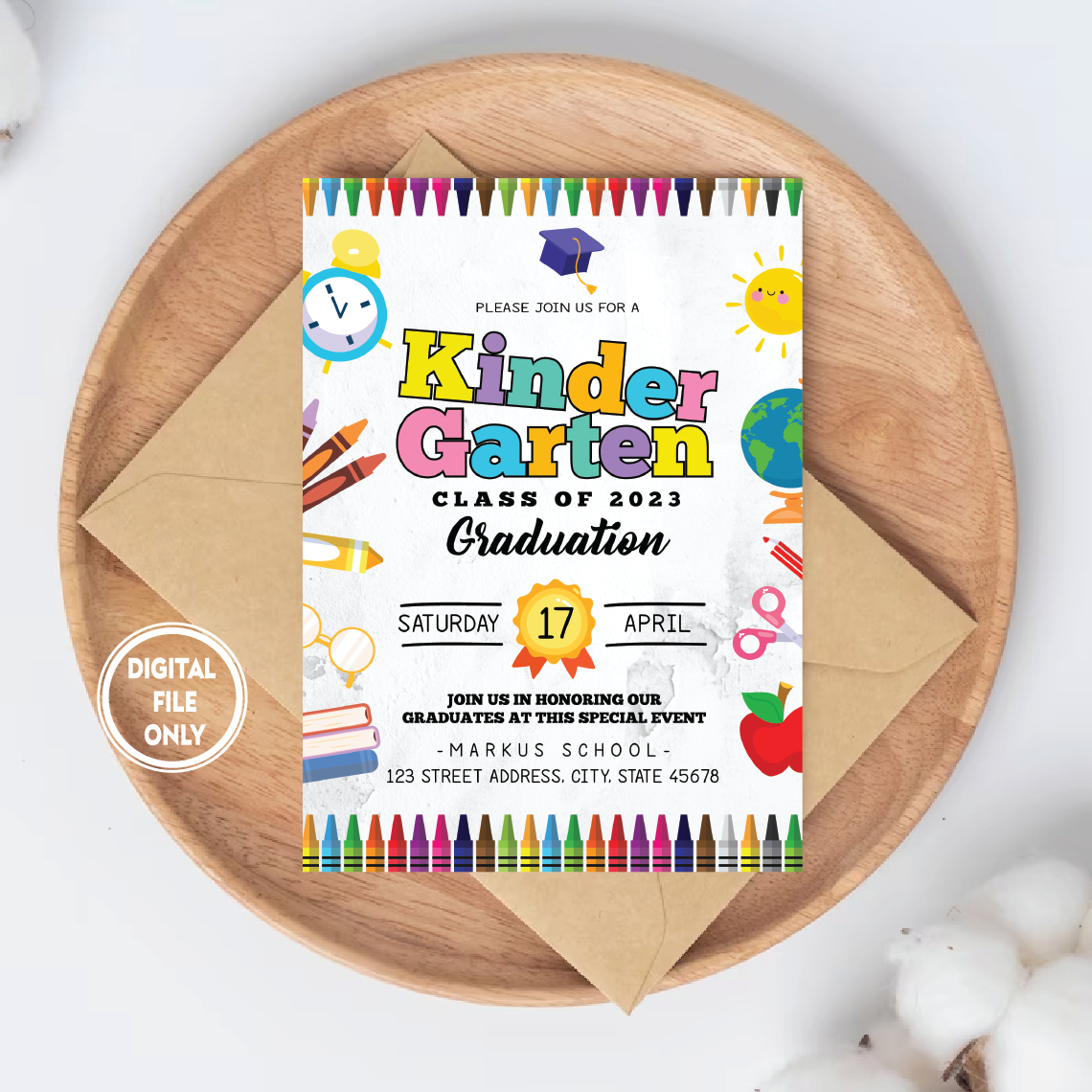 Personalized File Kindergarten Graduation Invitation, Pre K | Inspire Uplift personalized-file-kindergarten-graduation-invitation-pre-k-inspire-uplift