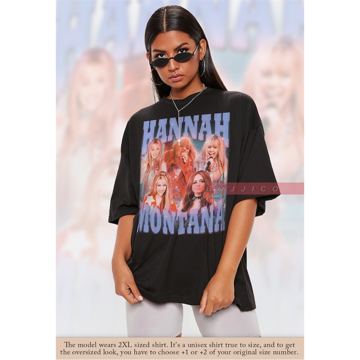 Hannah Montana Tシャツ（黒・白） Amazon.com: Black VAVD Man's Hannah Montana 2 100% Cotton T