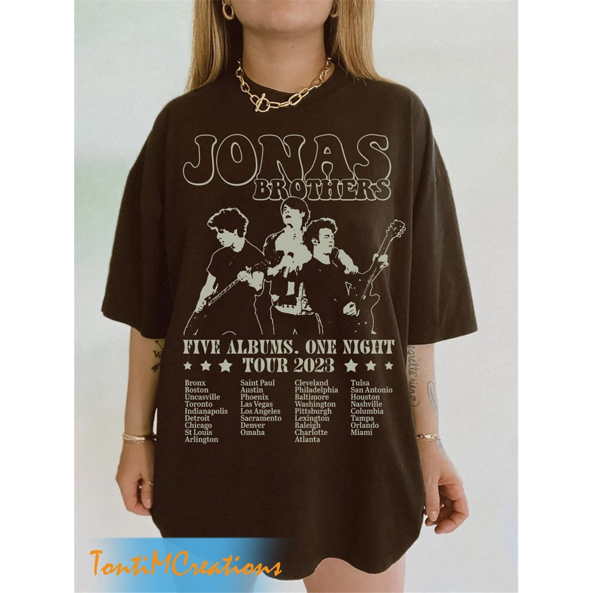 Vintage Jonas Brothers T-Shirt, Jonas Brothers Five Albums O - Inspire ...