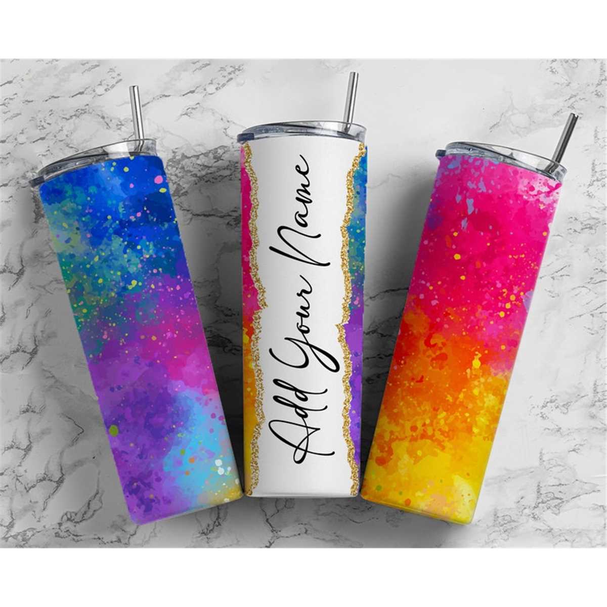 Neon Add Your Own Text Name Monogram Sublimation Tumbler Des | Inspire ...