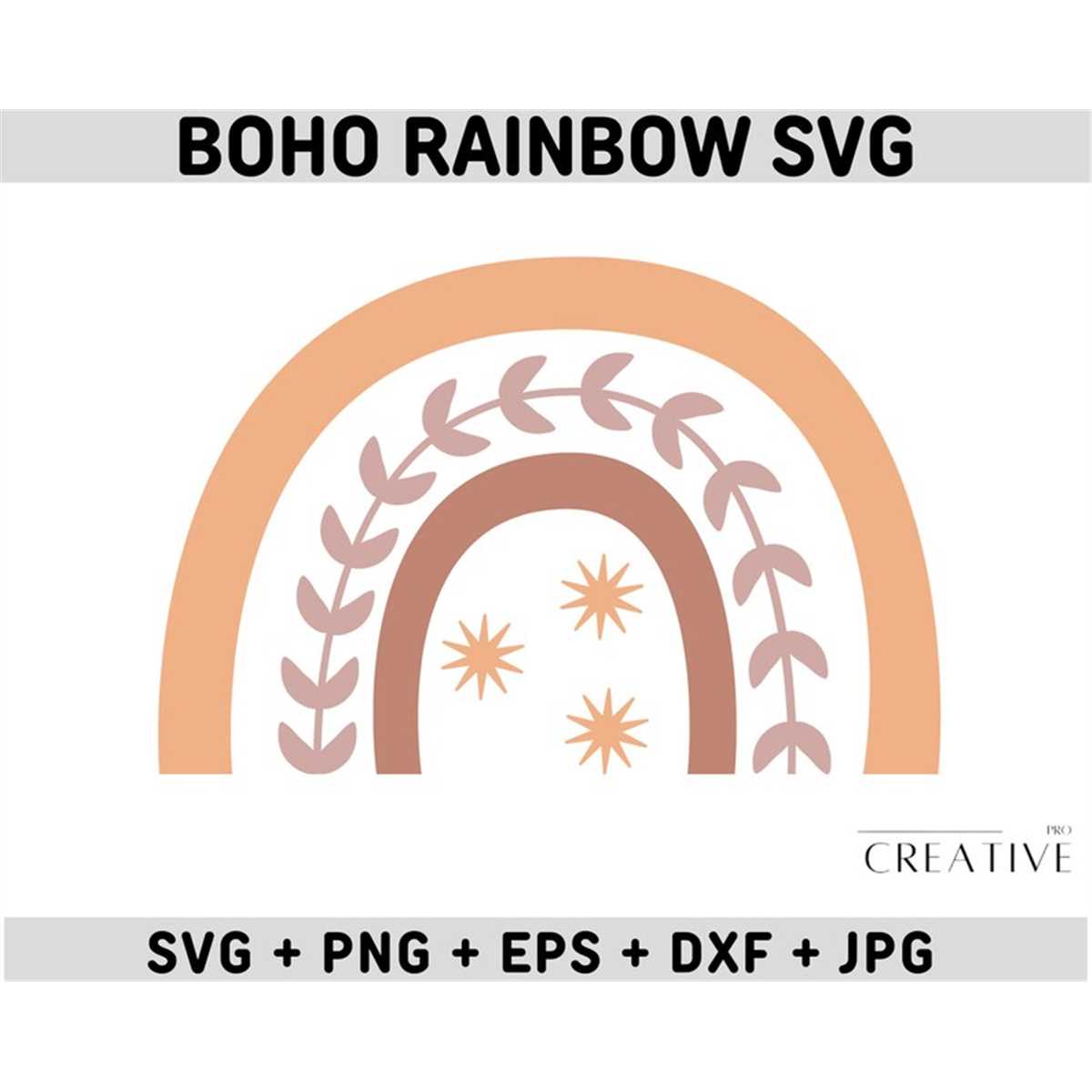Boho rainbow svg, rainbow layered files, rainbow bundle svg - Inspire ...