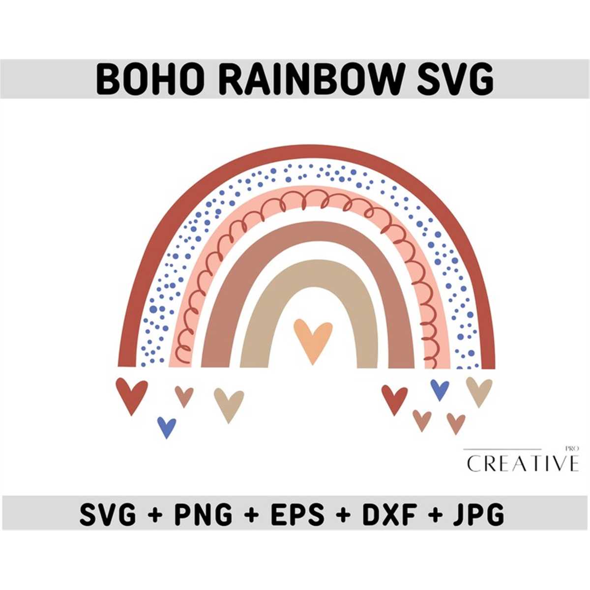 Boho Rainbow svg, Pastel Rainbow svg, Boho Rainbow svg bundl | Inspire ...