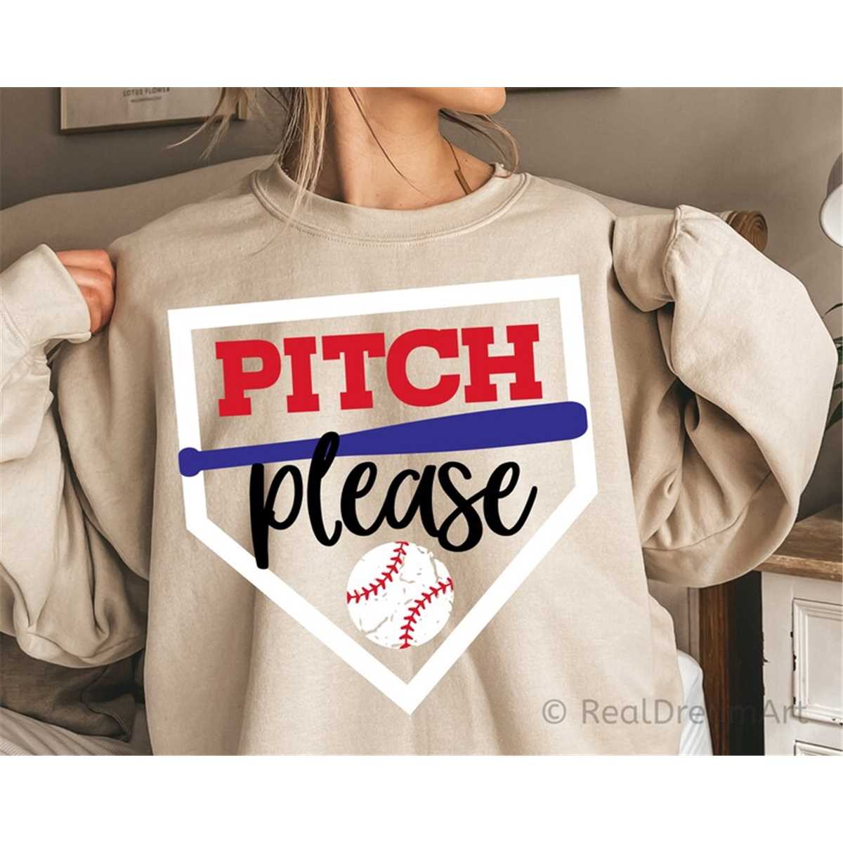 Funny Baseball Svg, Pitch Please Svg, Girl Baseball Svg, Bas Inspire