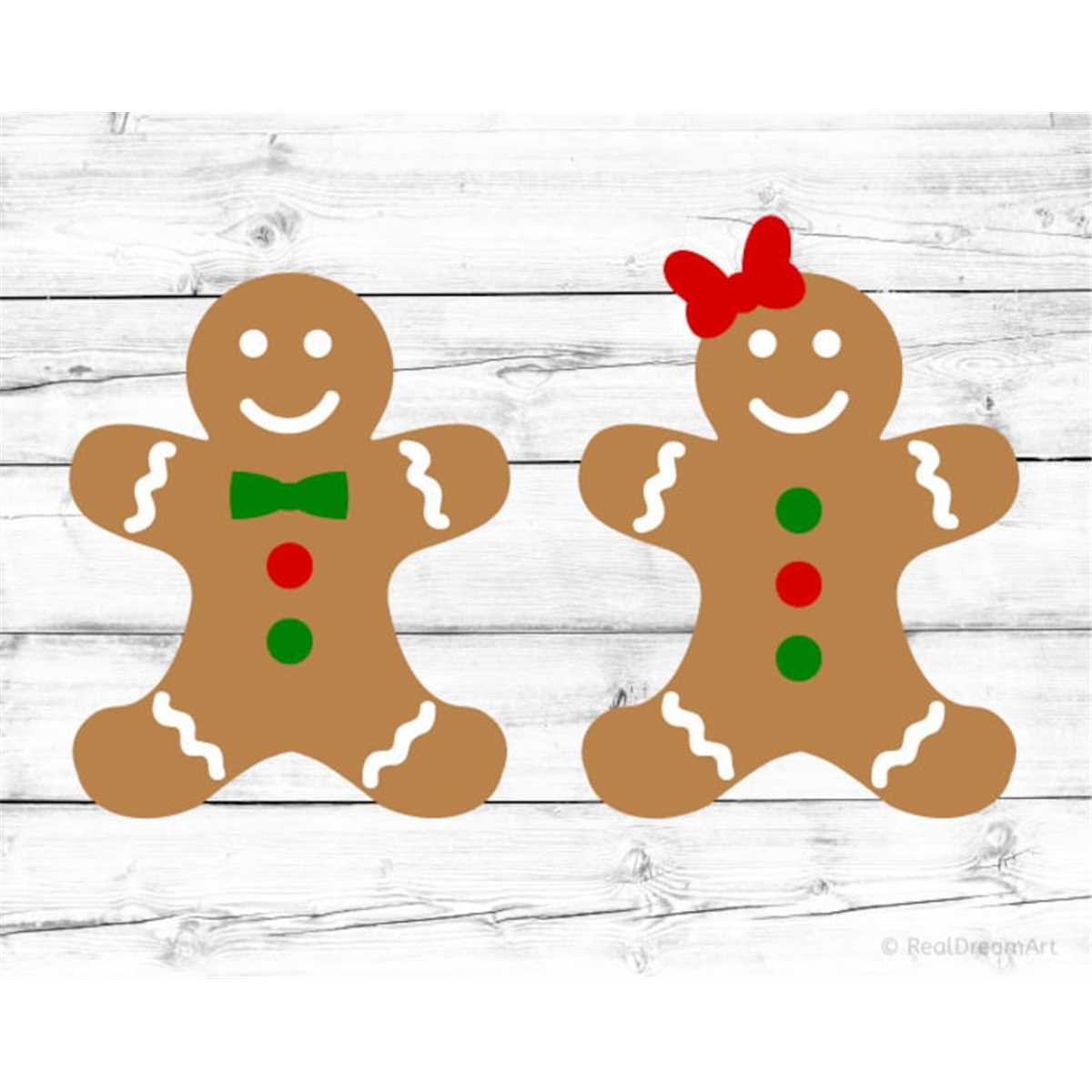 Gingerbread Boy Svg, Gingerbread Girl Svg Cut File, Christma Inspire