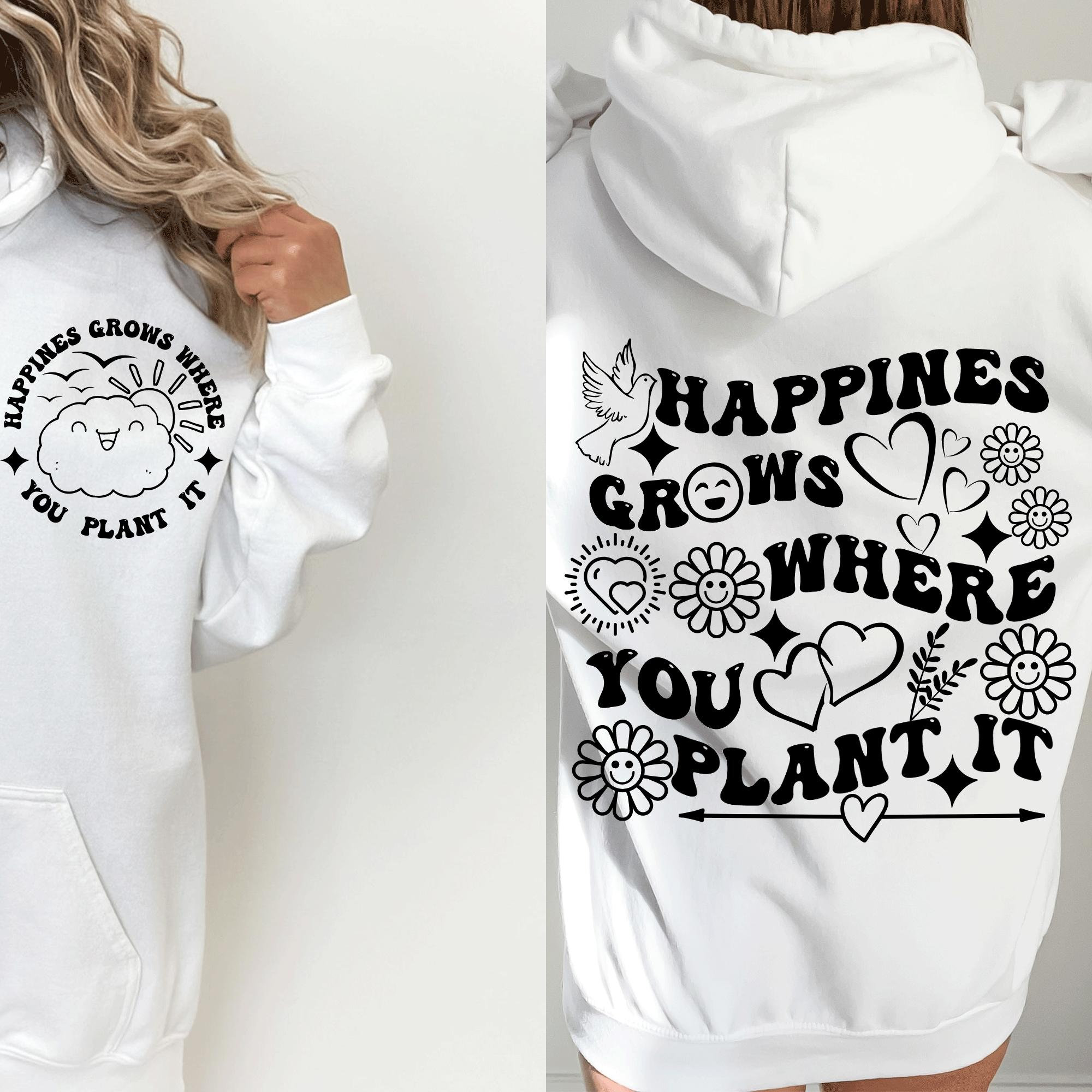 Happiness grows where you plant it svg and png, trendy svg, - Inspire ...