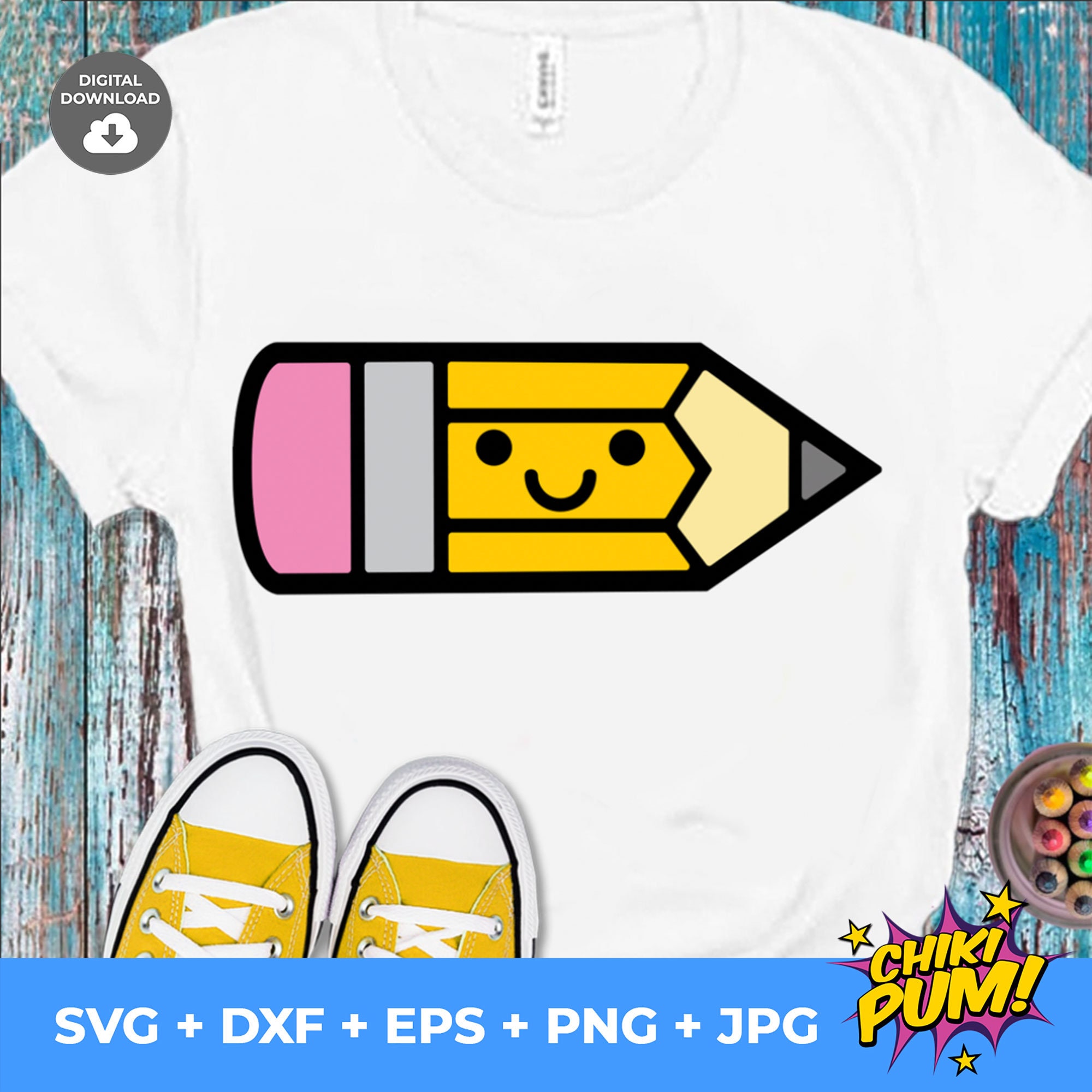 Pencil svg Pencil Clipart SVG Smiling Pencil SVG School S - Inspire Uplift