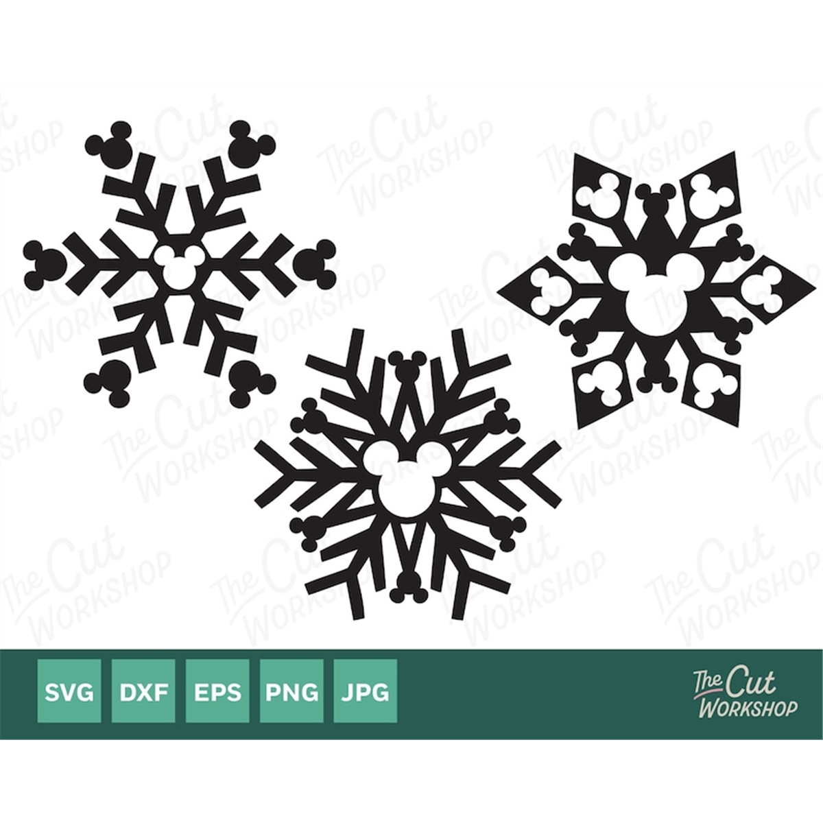 Snowflake Christmas Mickey Mouse Ears | SVG Clipart Images D - Inspire