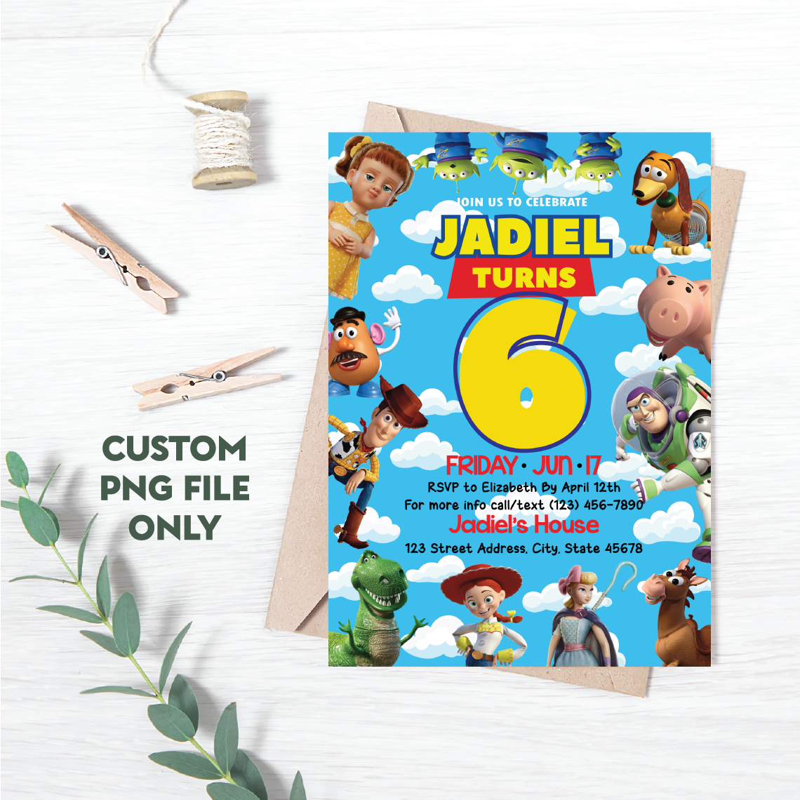 Personalized File Toy Story Invitation, Toy Story Birthday, Inspire