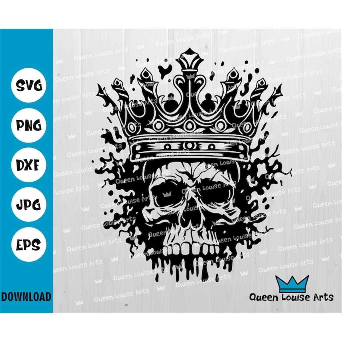 Skull king SVG,Skull With Crown SVG,Gothic Skeleton Leader c Inspire