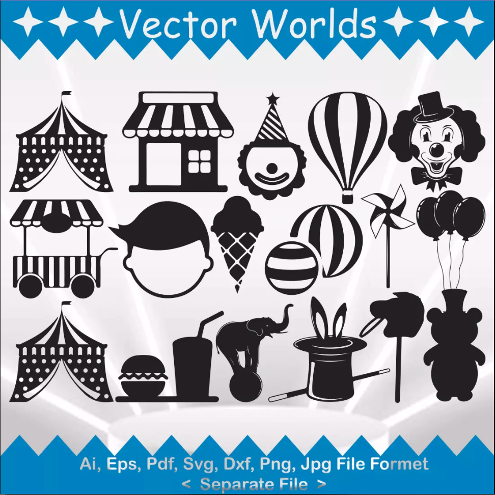 Circus Set svg, Circus Set svg, Circus, Sets, SVG, ai, pdf, - Inspire ...