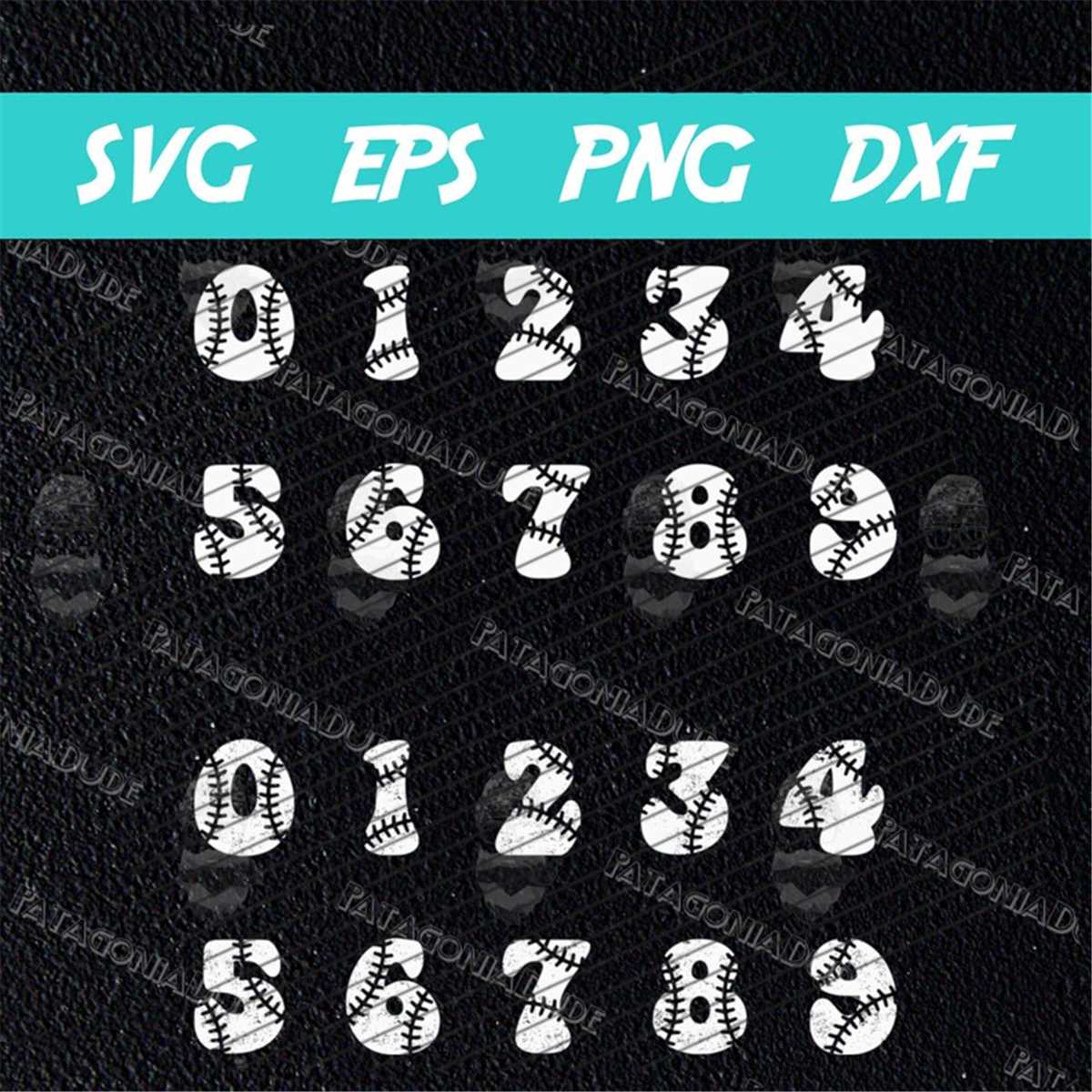 Baseball Font Numbers SVG PNG, Retro Numbers Stitches - Inspire Uplift