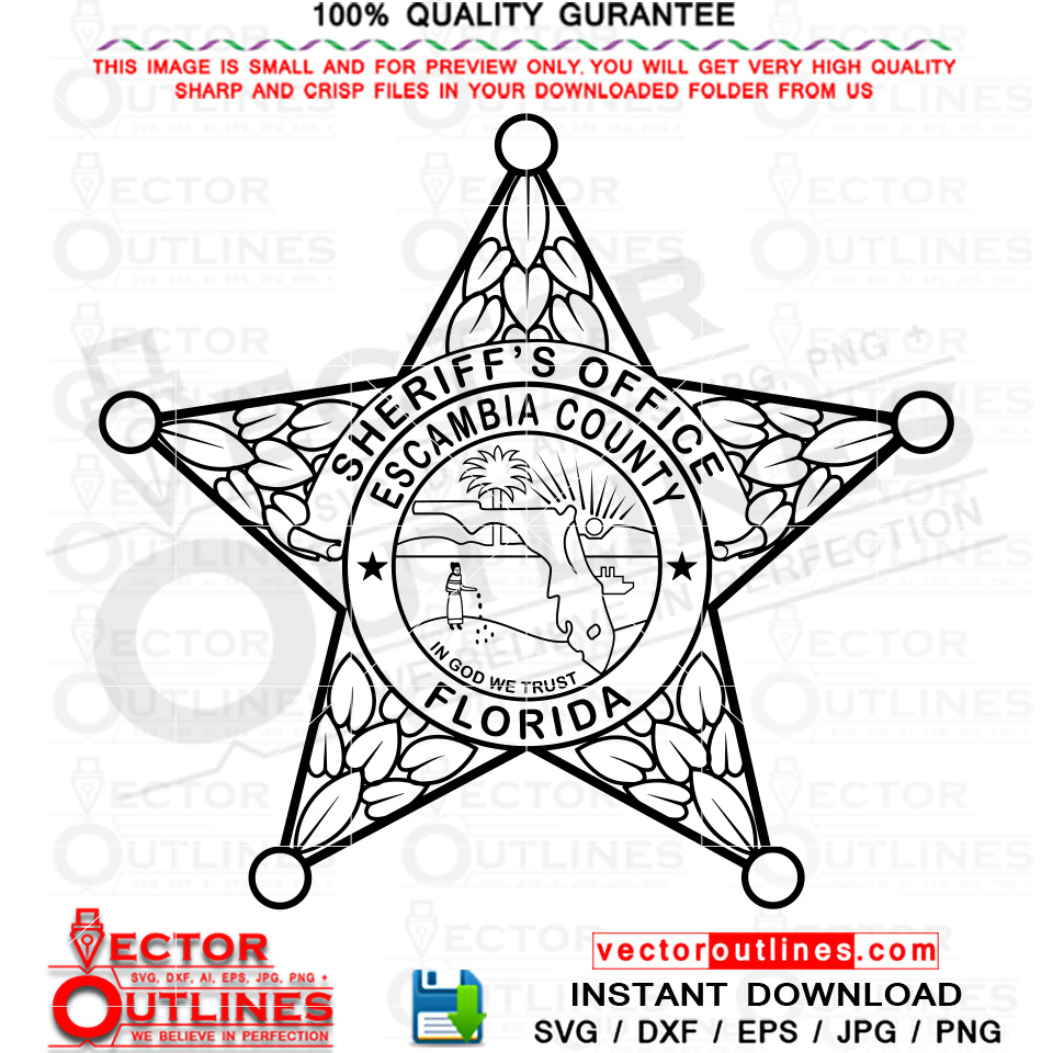 Escambia County svg Sheriff office Badge, sheriff star badge Inspire