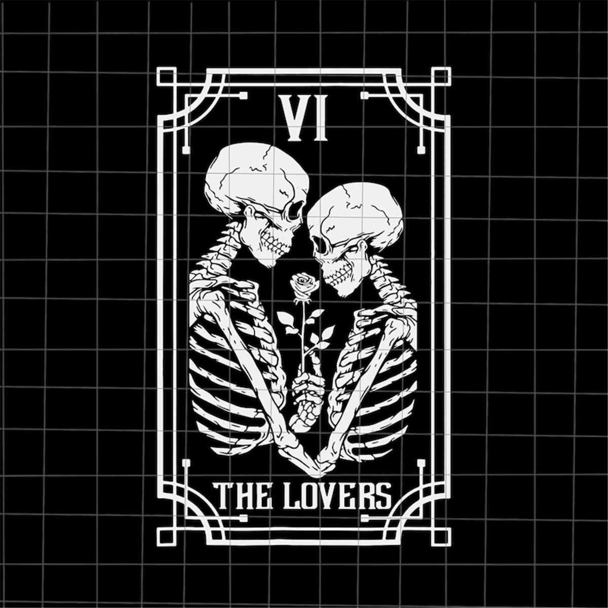 The Lovers Tarot Card Svg, Skeletons Halloween Svg, Skeleton Inspire