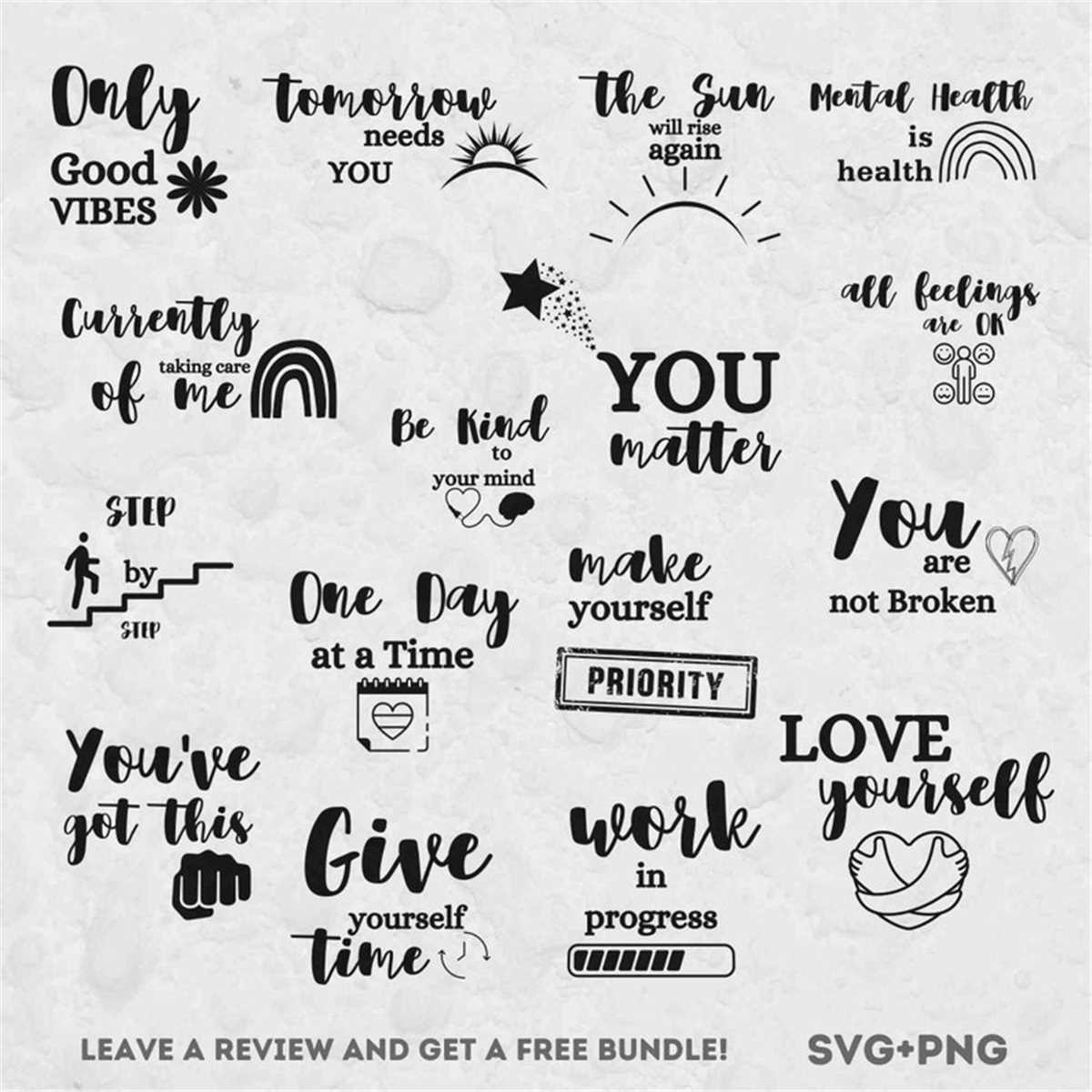 Mental Health SVG bundle, Self Love Svg, Mental Health Aware | Inspire ...