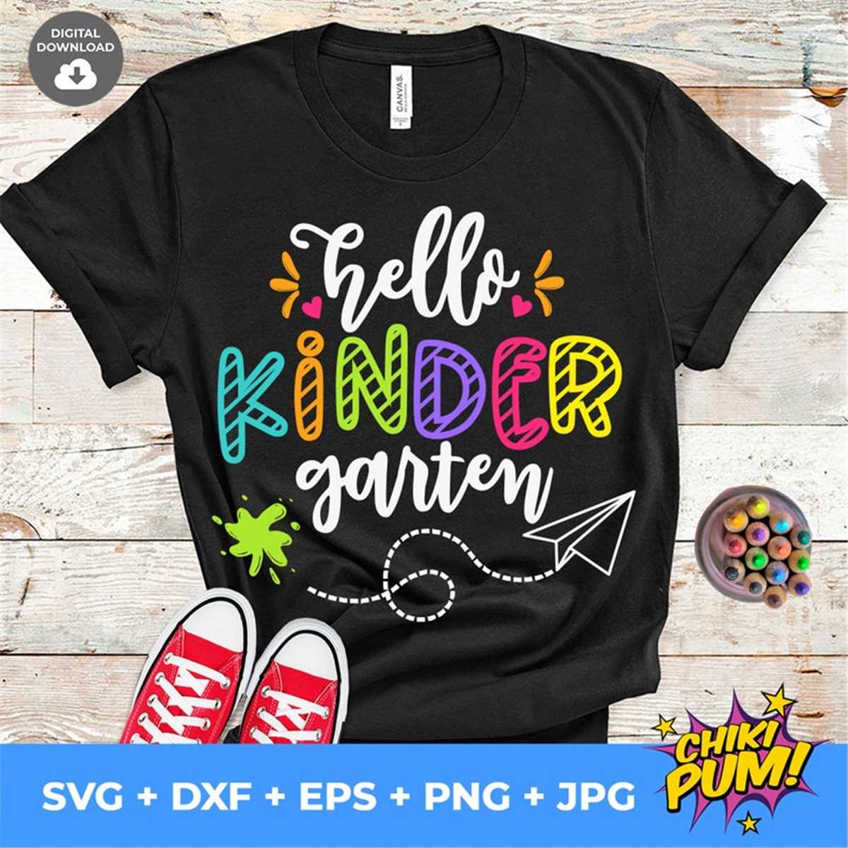 Hello Kinder SVG, Kindergarten Svg, First day of school, Bac | Inspire ...