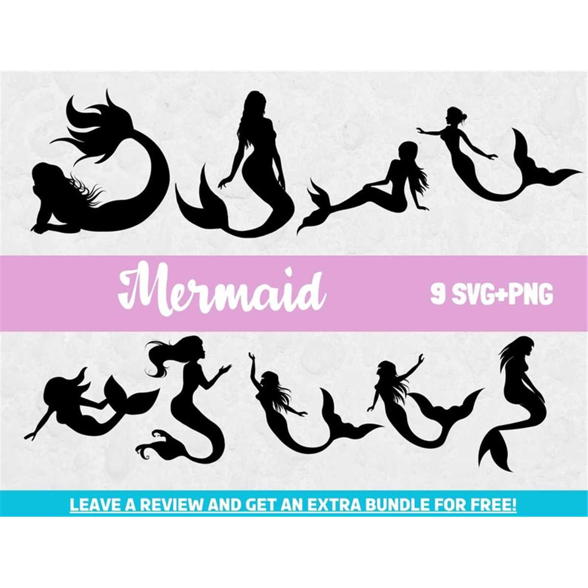 Mermaid Svg Bundle, Mermaid Cut Files, Mermaid Silhouettes, - Inspire