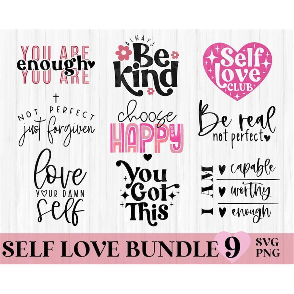 Self Love Svg Bundle, Inspirational Svg Bundle, Mental Healt | Inspire ...