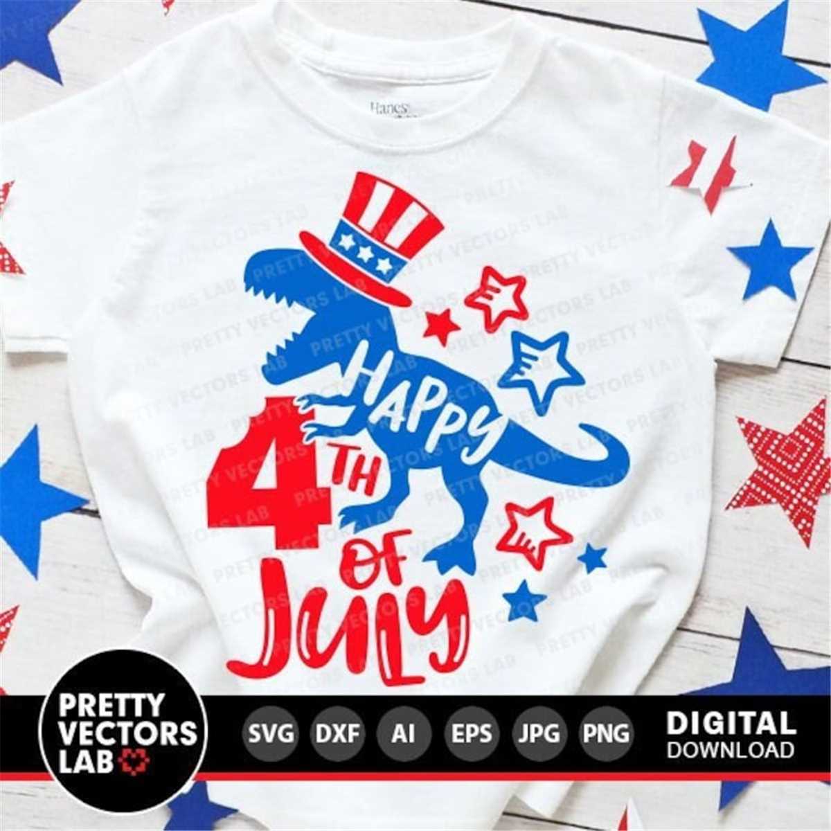 Happy 4th of July Svg, Patriotic Dinosaur Svg, America Sauru - Inspire