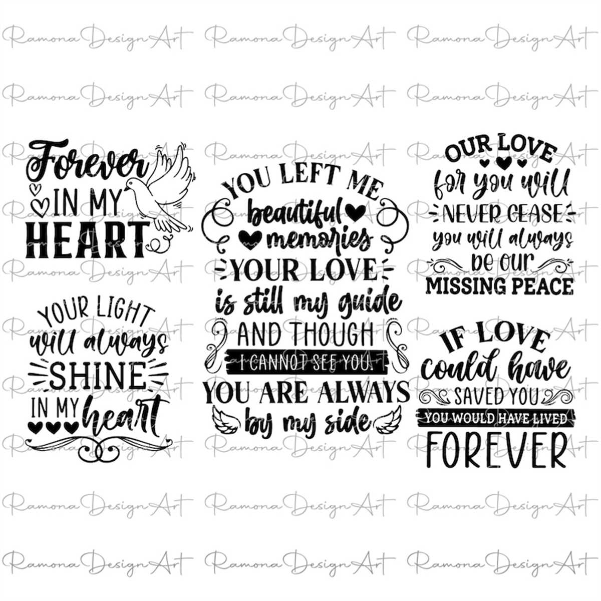 Memorial Svg Bundle,Memorial Quotes Svg, Rest In Peace Svg, Inspire