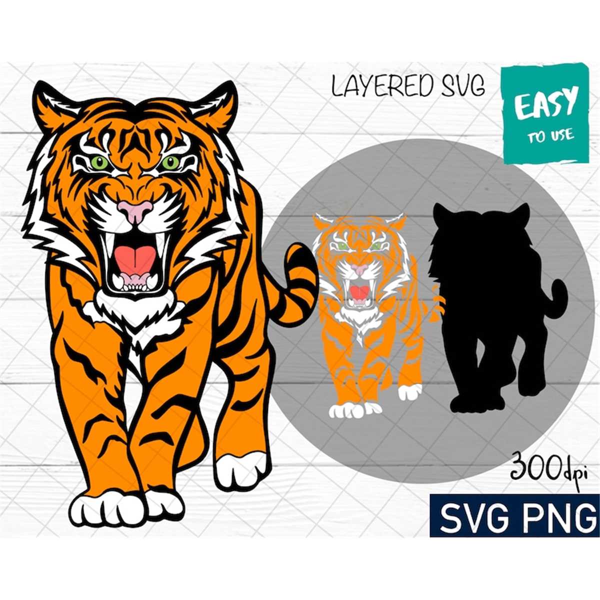 Tiger SVG, Cricut svg, Clipart, Layered SVG, Animal svg, Fil - Inspire