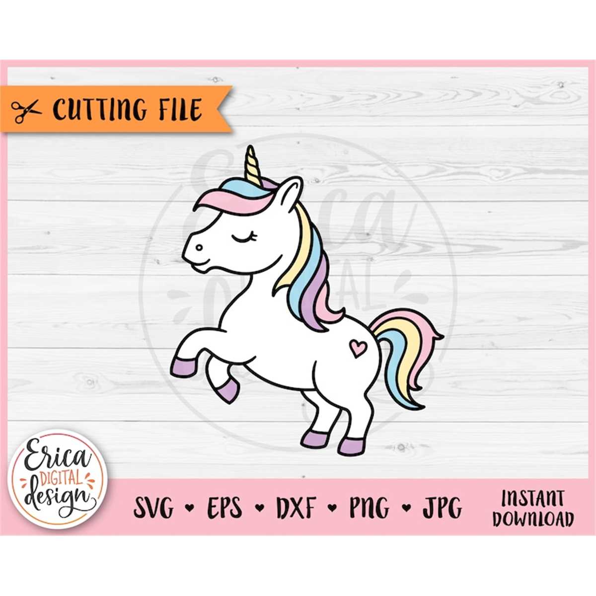 Baby Unicorn Layered SVG cut file for Cricut Silhouette Cute | Inspire ...