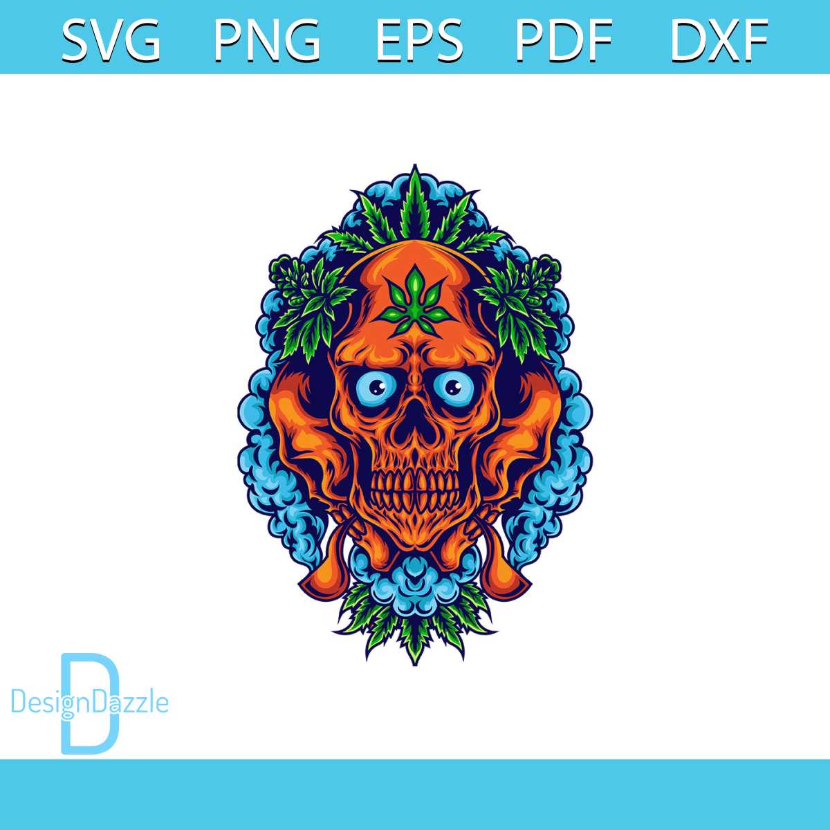 Cannabis Skull With Weed Smoke Svg, Cannabis Svg, Weed Smoke | Inspire ...