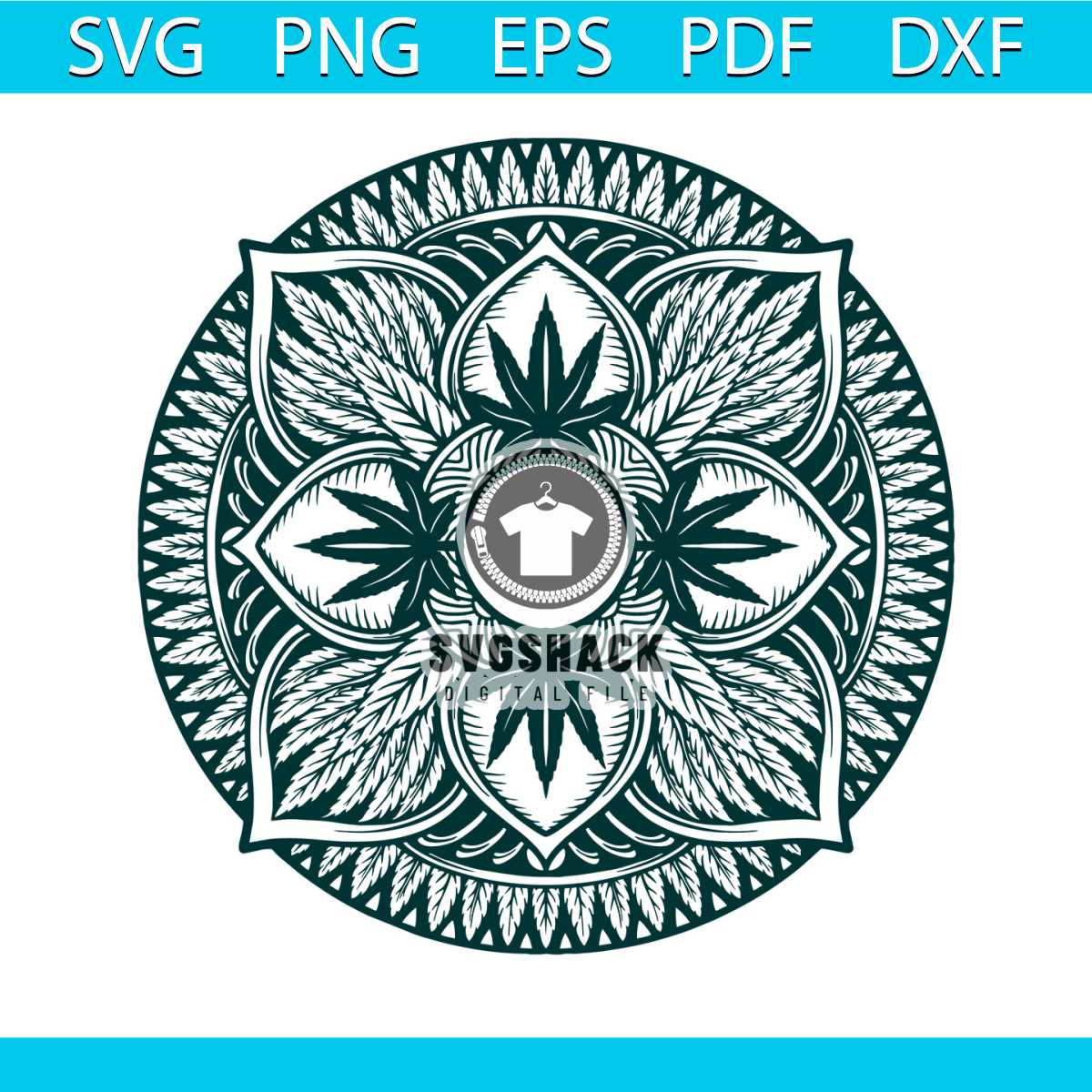 Cannabis Mandala Weed Leaf Svg, Cannabis Svg, Cannabis Manda - Inspire